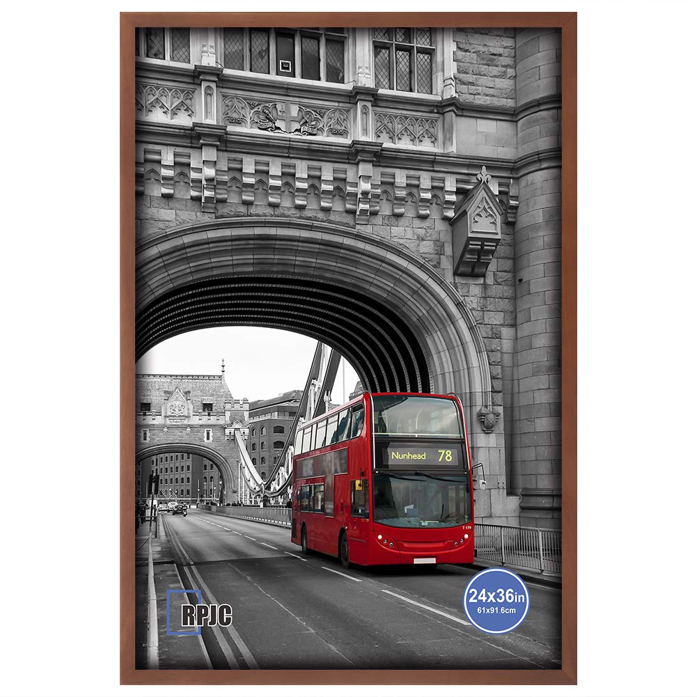 24x36 Inch Solid Wood Poster Frame - Wall Mount Picture Frame in Brown for Home, Office & Gallery Decor | Perfect for Art Prints, Photos & Posters