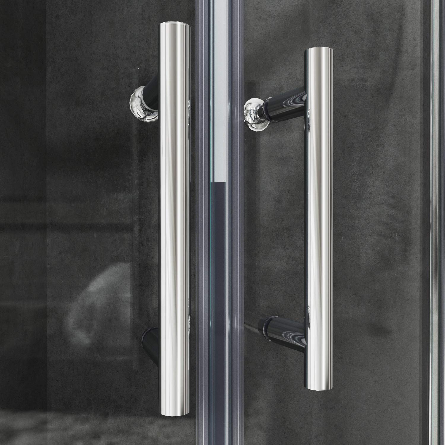 SONNI 90 x 90 Round Quarter Circle Shower Enclosure - Double Sliding Door Tempered Glass Shower Cubicle for Bathroom | Perfect for Small Spaces & Modern Bathroom Designs