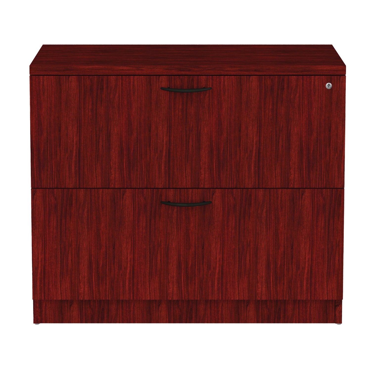Alera Valencia Series 2-Drawer Lateral File Cabinet - Legal/Letter Size, Mahogany Finish, 34
