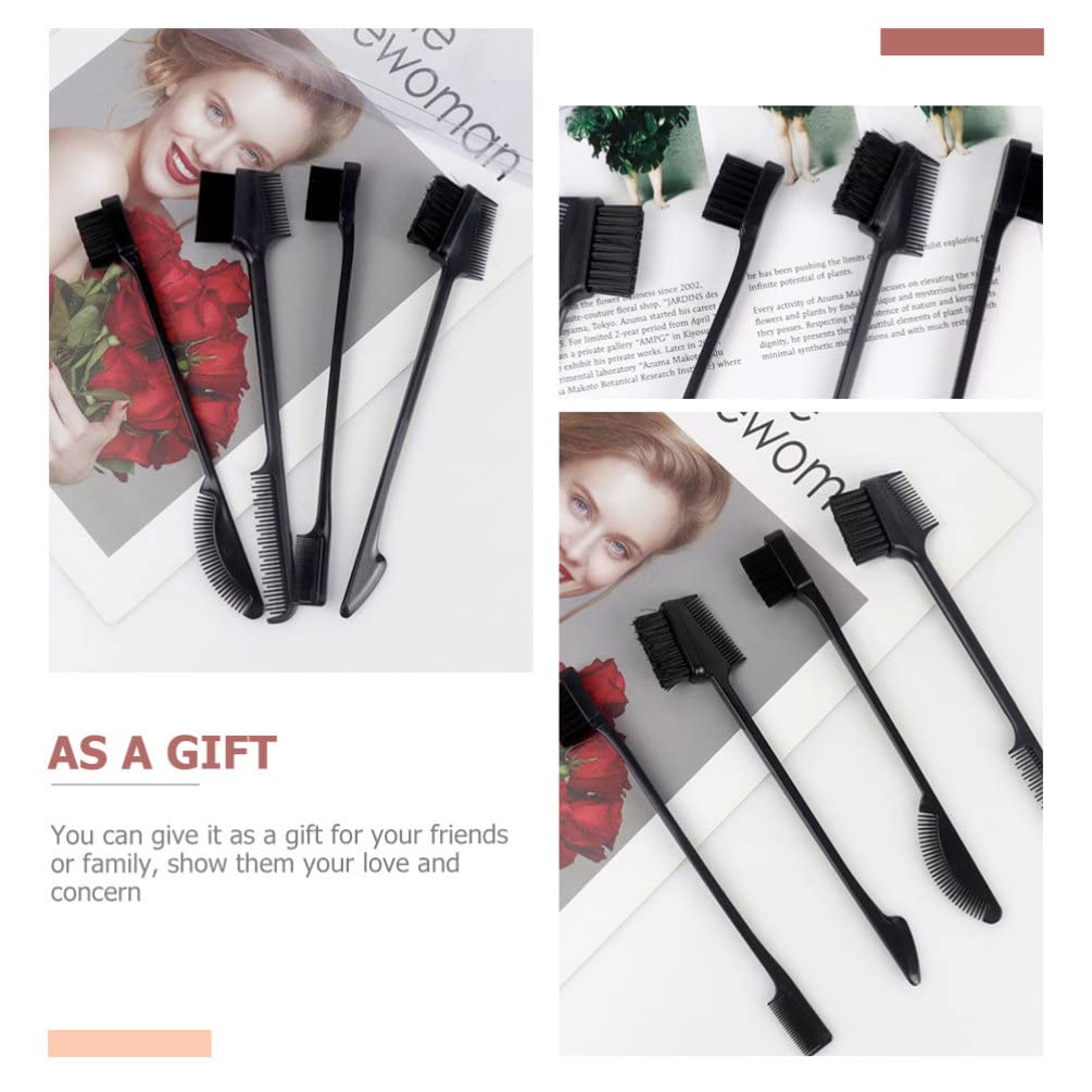 Minkissy 4Pcs Eyebrow Brush Set - Professional Makeup Brow Kit with Spoolie, Eyelash Applicator & Concealer Brush for Perfect Brows & Lashes | Ideal for Eyebrow Shaping, Lash Extensions & Makeup Application