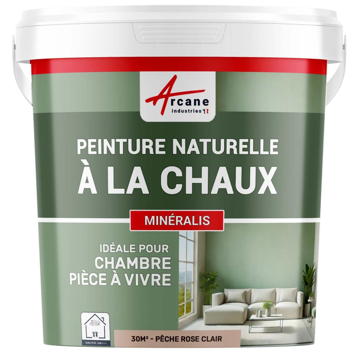 Natural Lime Paint for Interior Walls - MINERALIS - Covers 30 m² (5 kg per Coat) in Light Pink - Eco-Friendly & Breathable - Perfect for Living Rooms, Bedrooms & DIY Home Decor - ARCANE INDUSTRIES