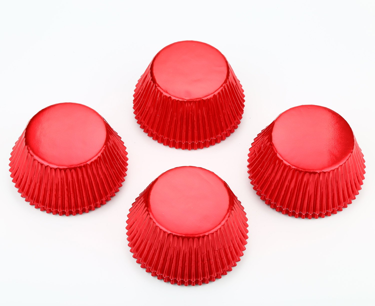 Gifbera Standard Red Foil Cupcake Liners - 200 Count Baking Cups for Birthday, Wedding & Holiday Parties - Premium Cupcake Wrappers for Baking, Desserts & Party Decorations