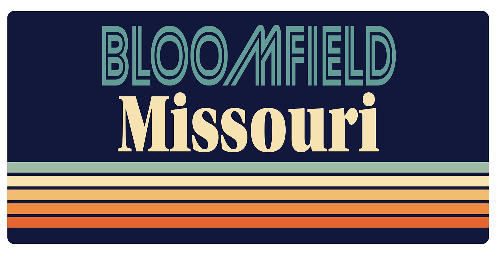 Bloomfield Missouri 5 x 2.5-Inch Retro Fridge Magnet - Vintage Souvenir & Decorative Refrigerator Accessory for Home, Office, or Gift Giving