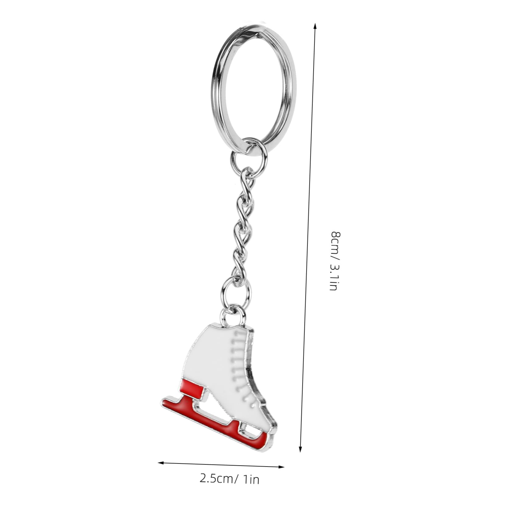 BRIGHTFUFU Tiny Roller Skate Keychain Clip - Zinc Alloy Key Ring for Keys, Bags & Backpacks - Cute Skateboard Accessory for Skaters & Fashion Lovers