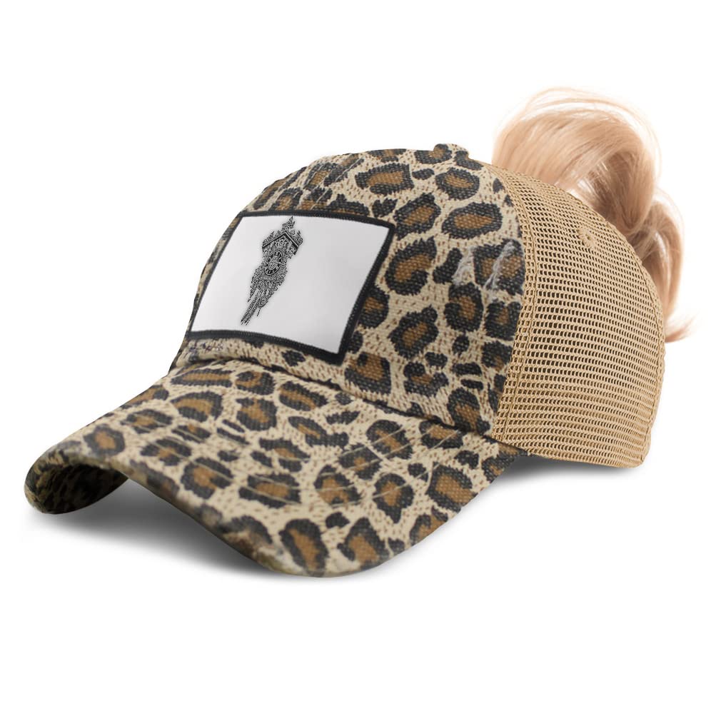 Vintage Cuckoo Clock Trucker Hat for Women - High Ponytail Cap with Old Clock Patch - Perfect for Outdoor Adventures, Music Festivals & Retro Fashion Lovers