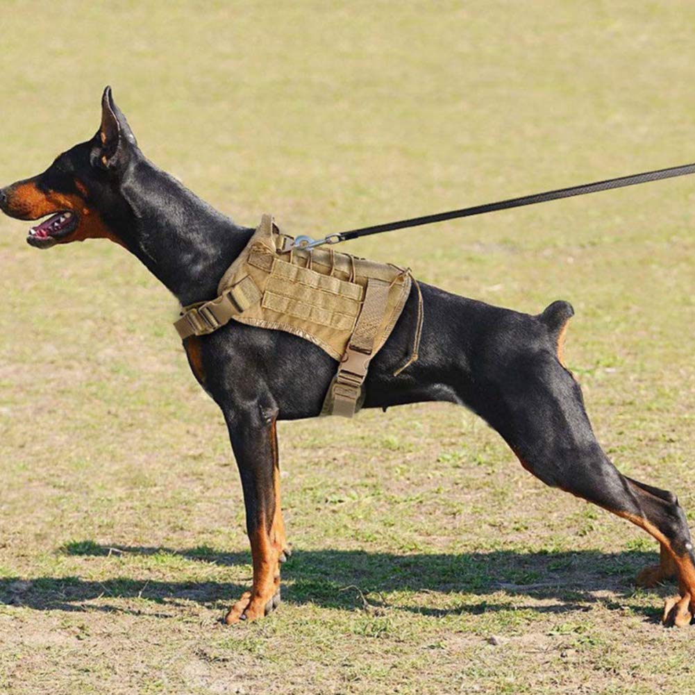 Tactical Dog Harness Vest - No Pull Pet Harness with Handle & MOLLE System, Adjustable Military Vest for Service Training, Hunting & Hiking - Perfect for Medium & Large Dogs - Ideal for Outdoor Adventures, Police K9 Training & Search & Rescue Missions