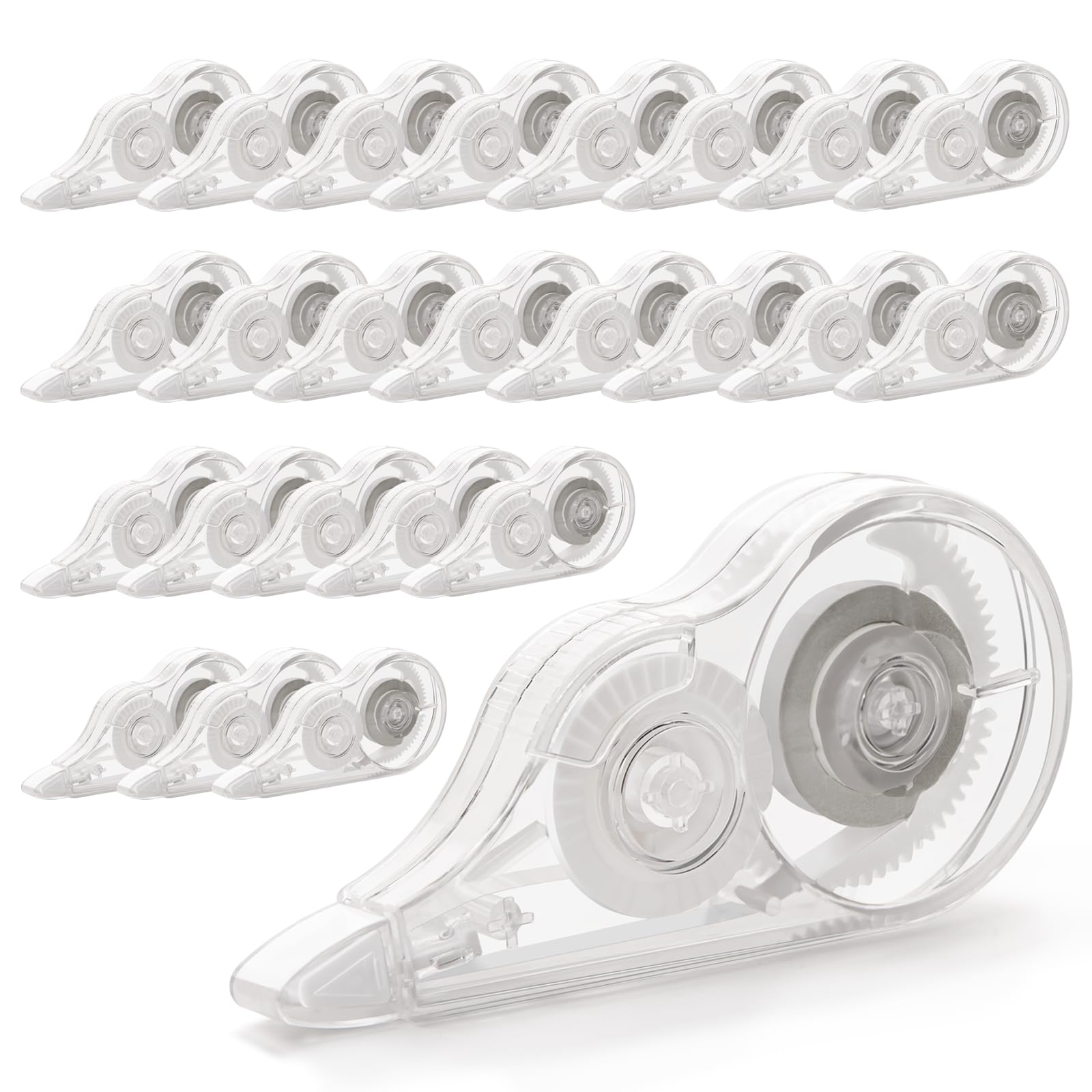 24 Pcs Transparent Correction Tape, 236 Inch Bulk Pack - Tear-Resistant White Out Tape for School, Office, Note Taking & Journaling (0.2 Inch Width) - Perfect for Homework, Office Work & Craft Projects