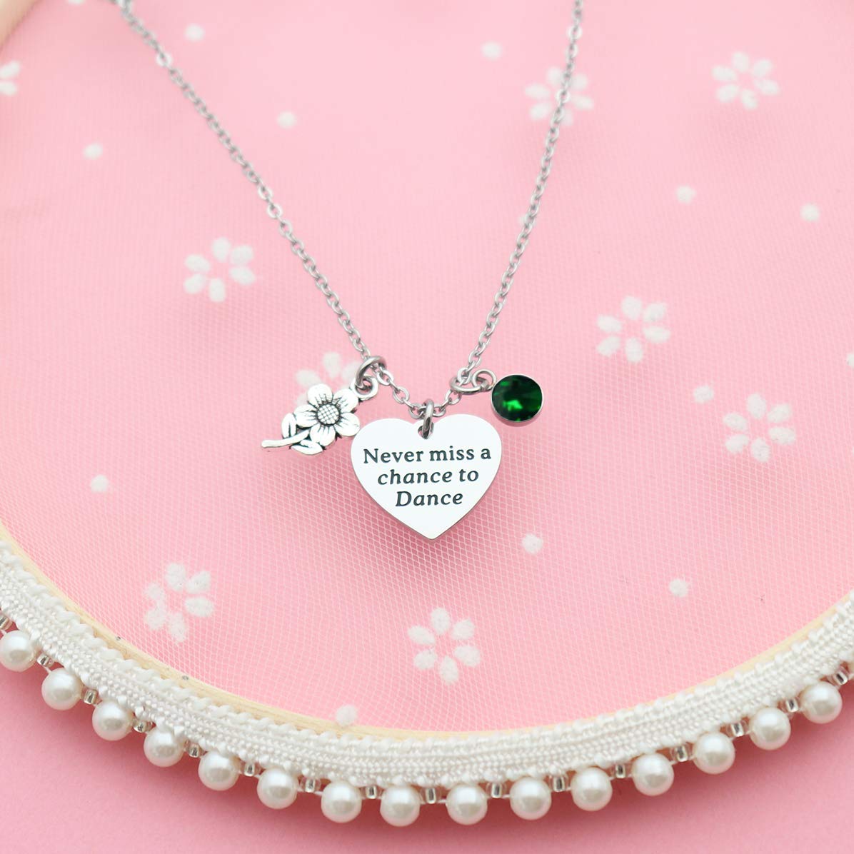 Eilygen Dancer Gift Dance Women Necklace - Stainless Steel Never Miss a Chance to Dance Jewelry for Ballet Enthusiasts & Dance Lovers