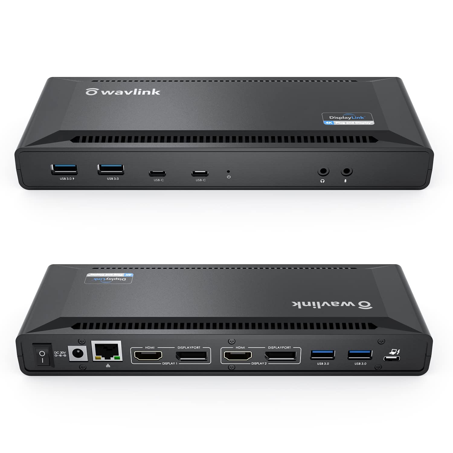 WAVLINK 4K Universal USB C Docking Station Dual Monitor - DisplayLink USB C Hub with 100W PD Charging for MacBook M1/M2, Thunderbolt 4/3, Windows & Mac - 2x HDMI, 2x DisplayPort, Ethernet, Audio - Perfect for Home Office & Remote Work Setup