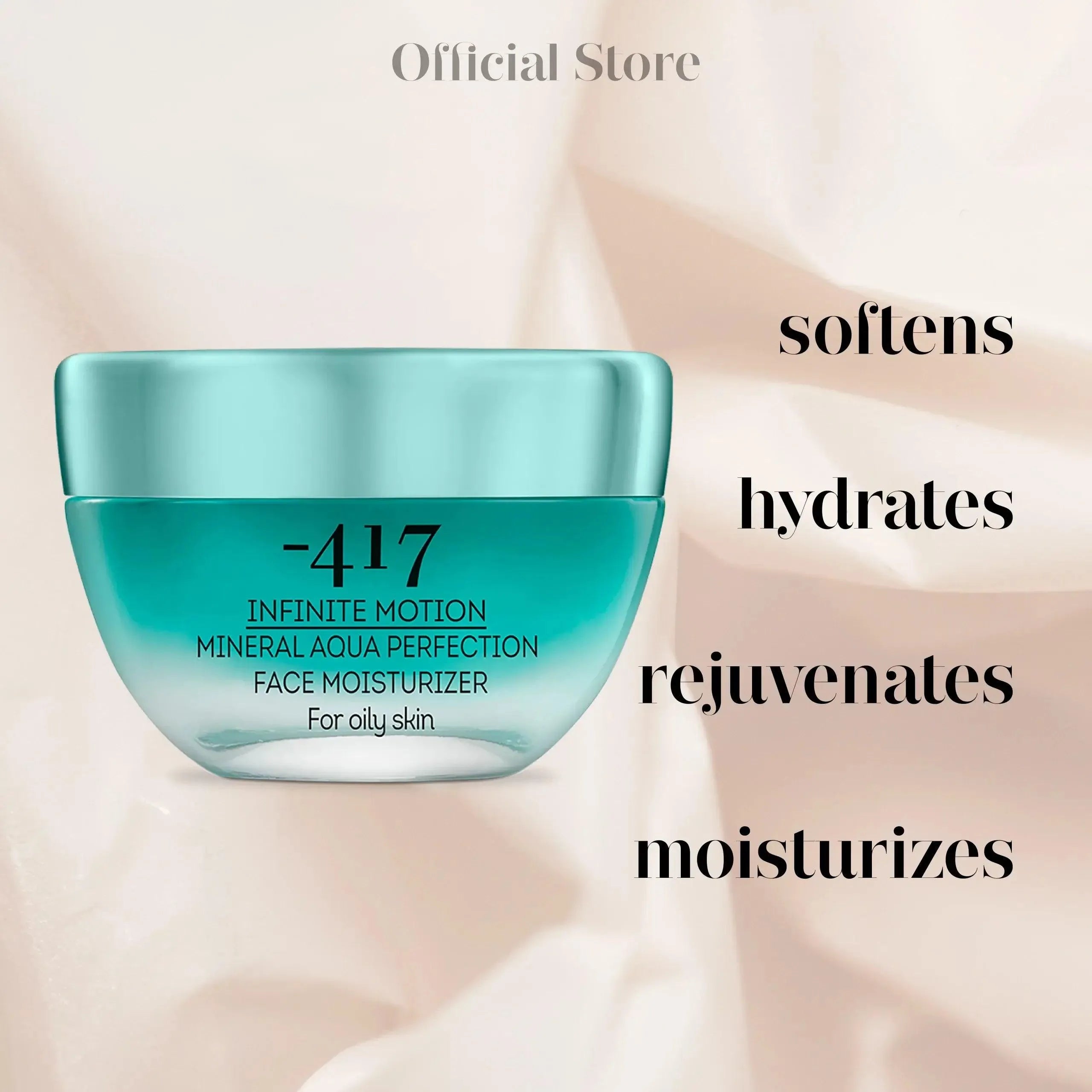 417 Mineral Aqua Perfection Face Moisturizer for Oily Skin - Oil-Free Hydration & Pore Minimizing Cream - Perfect for Daily Skincare Routine & Makeup Prep