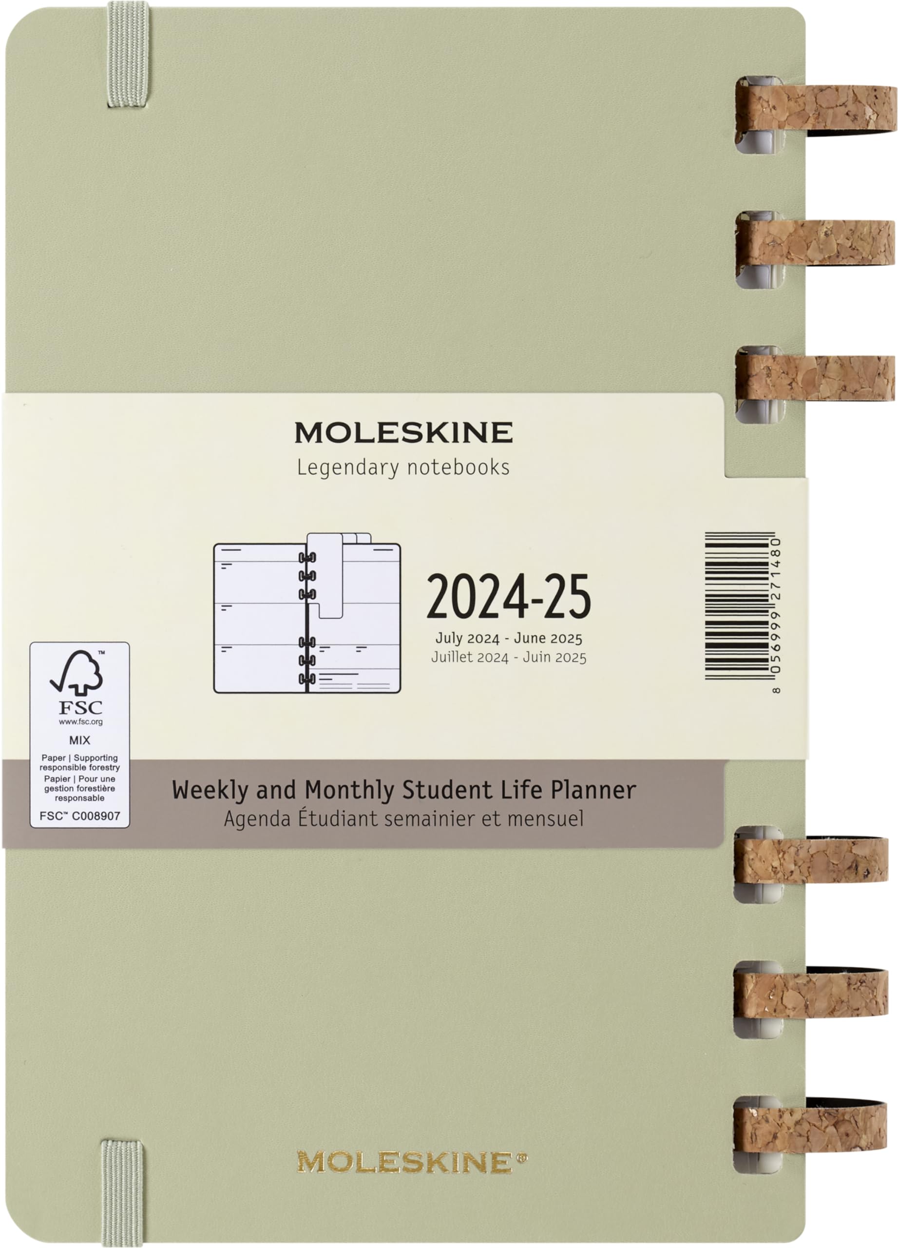 Moleskine 2024-2025 Academic Planner - 12 Month Spiral Notebook with Hard Cover, 5