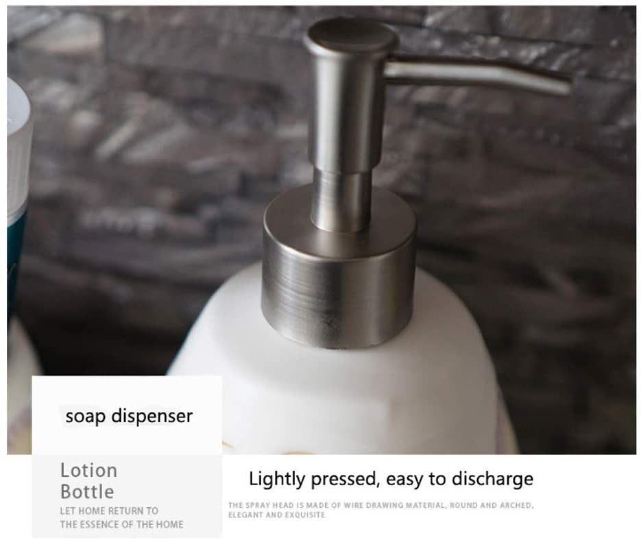5-Piece Marine Series Bathroom Accessories Set - Soap Dispenser, Toothbrush Holder, Soap Dish & Tumbler | Modern Coastal Bath Decor for Guest Bathrooms & Beach House Style