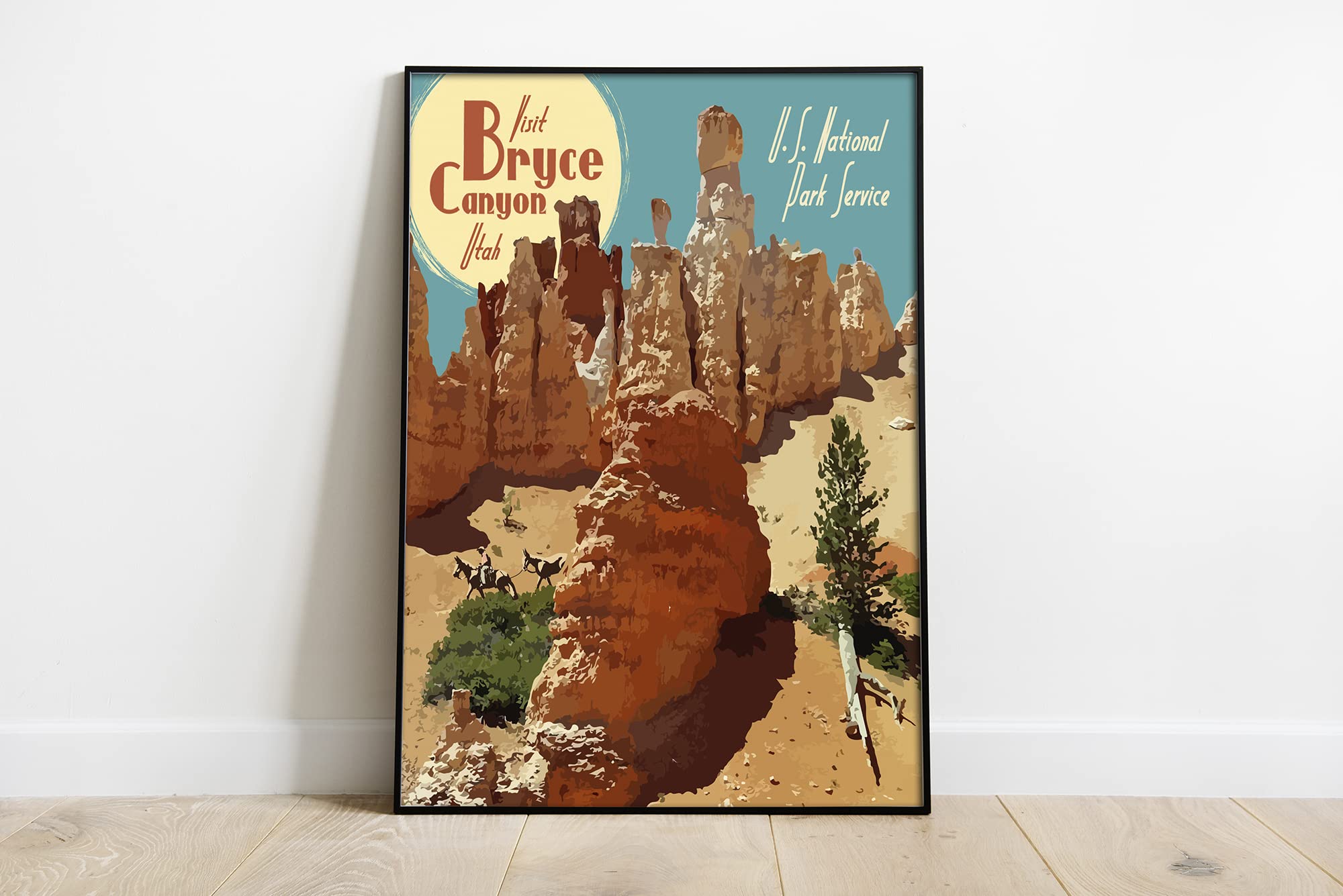 Bryce Canyon National Park Travel Poster Print - 16x20 Inches Canvas Wall Art - Perfect for Home, Office & Travel Decor