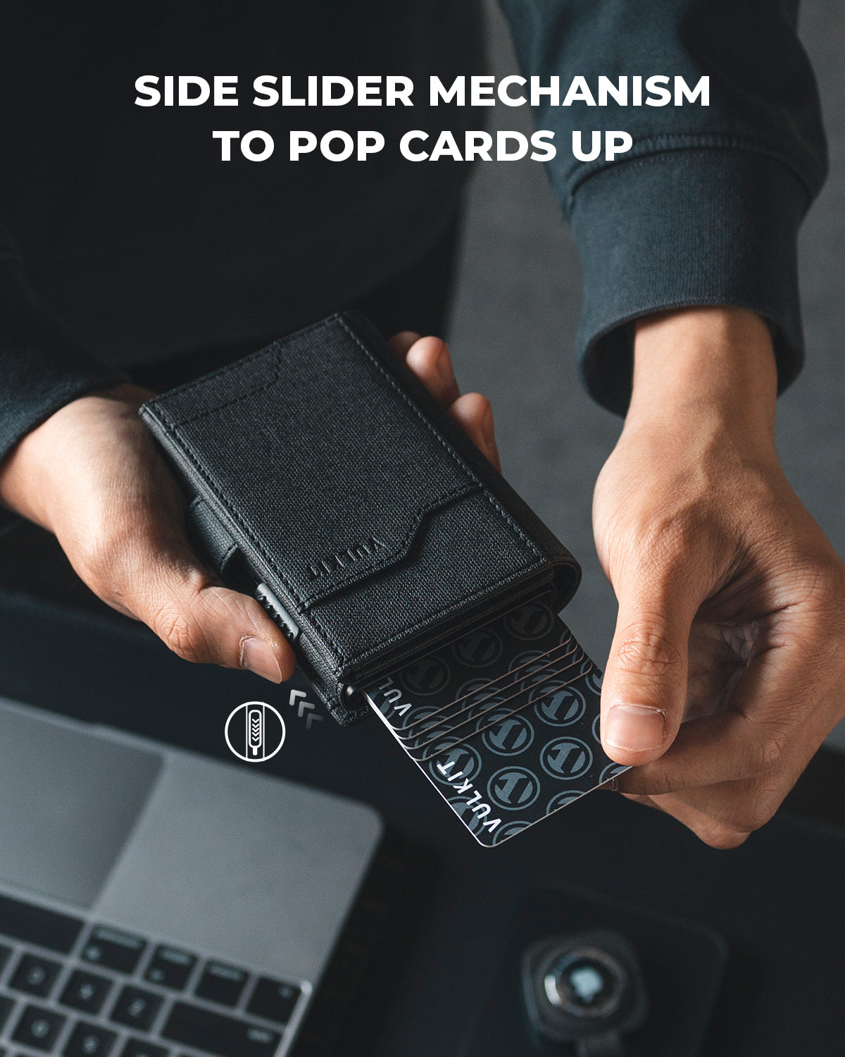 VC311 RFID Blocking Pop Up Wallet with Banknote Compartment & ID Window - Removable AirTag Holder (AirTag Not Included) - Perfect for Travel, Business & Everyday Use