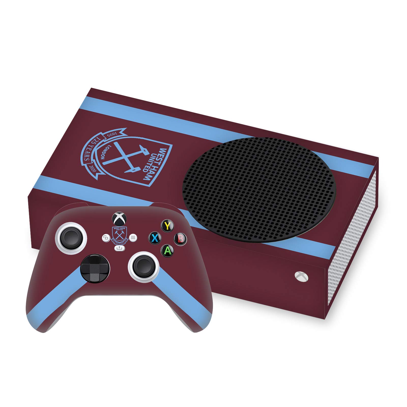 Officially Licensed West Ham United FC 2020/21 Home Kit Matte Vinyl Sticker Gaming Skin Case Cover for Xbox Series S Console & Controller Bundle - Perfect for Gamers and Soccer Fans