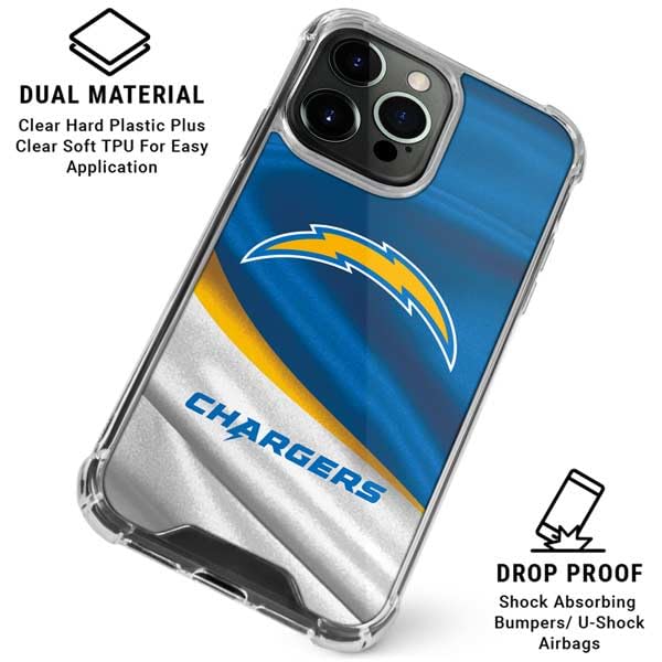 Official NFL Los Angeles Chargers Clear Phone Case for iPhone 15 Pro Max - Slim Protective Cover with Team Logo - Perfect for Game Day & Everyday Use