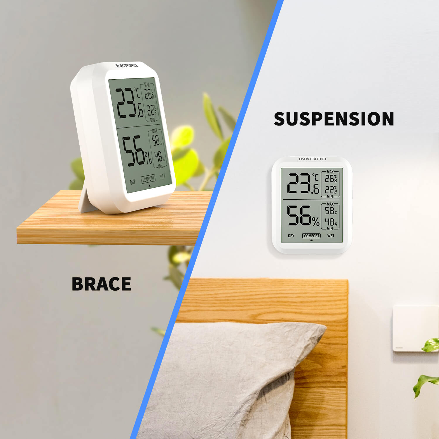 Digital Hygrometer Thermometer ITH 20 - Accurate Indoor Temperature & Humidity Monitor for Home, Office, Greenhouse - Perfect for Baby Rooms, Wine Cellars, and Plant Care