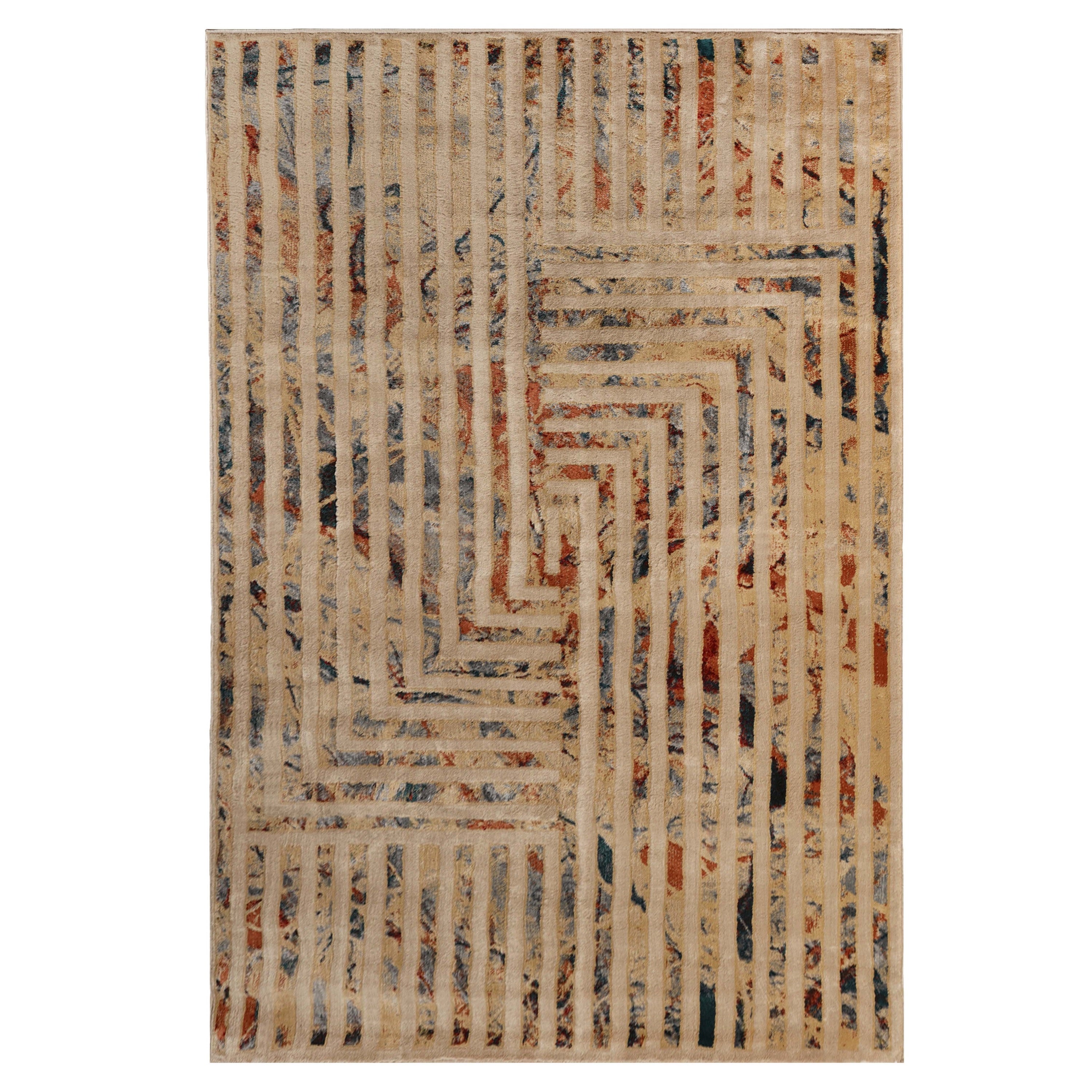 Modern Geometric Lines Abstract Boho Area Rug or Runner - Non-Slip Soft Living Room Bedroom Decor for Home Office