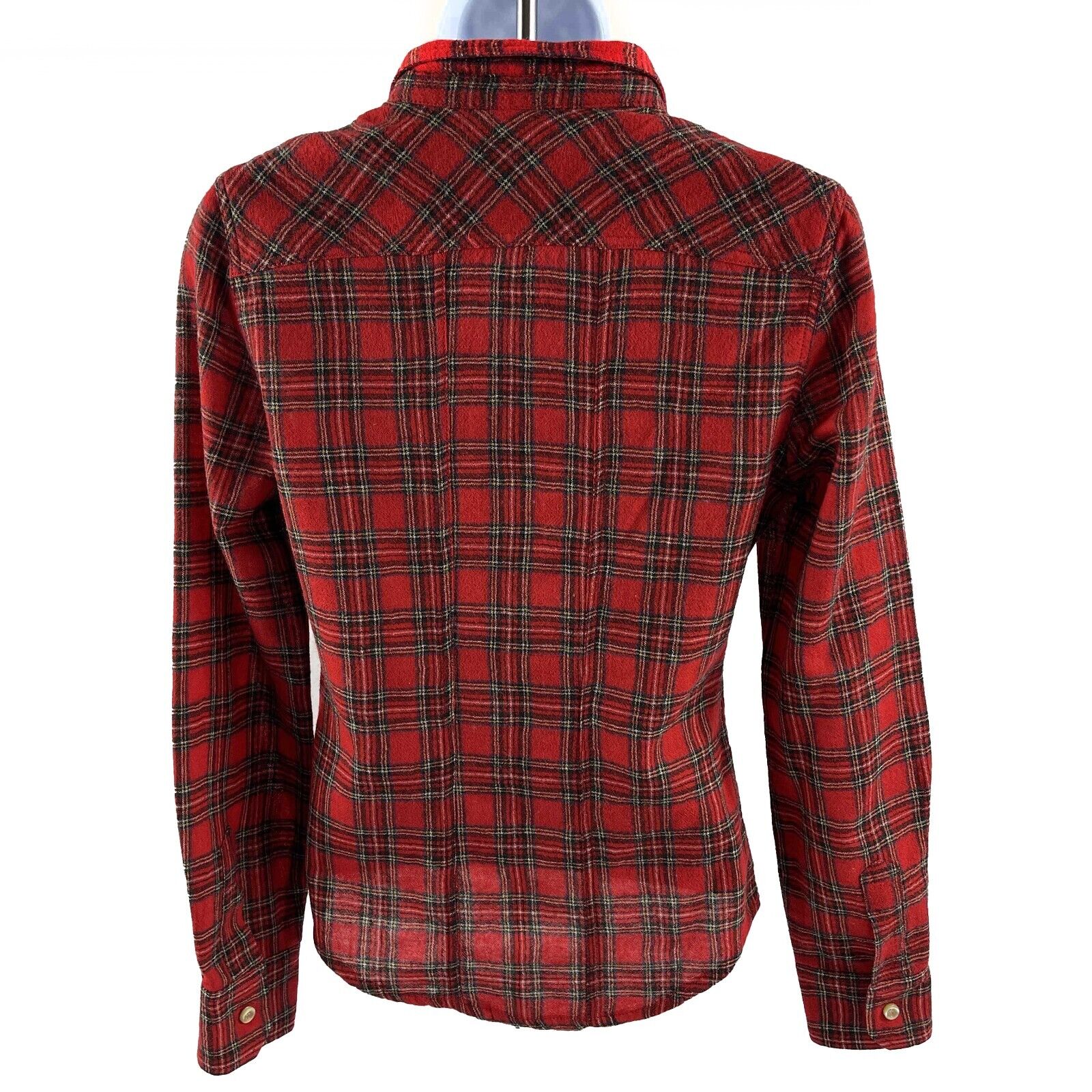 Isabel Marant Plaid Wool Button Long Sleeve Red Top for Women | US XXS | Cozy Winter Fashion & Holiday Outfit