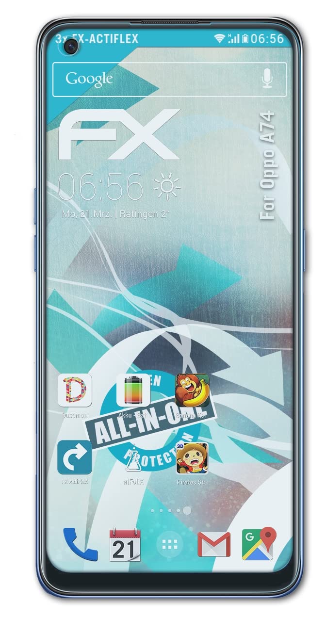 Oppo A74 Screen Protector (3-Pack) - Ultra Clear Flexible Film FX Screen Protection for Scratch & Impact Resistance - Perfect for Work, Travel & Everyday Use