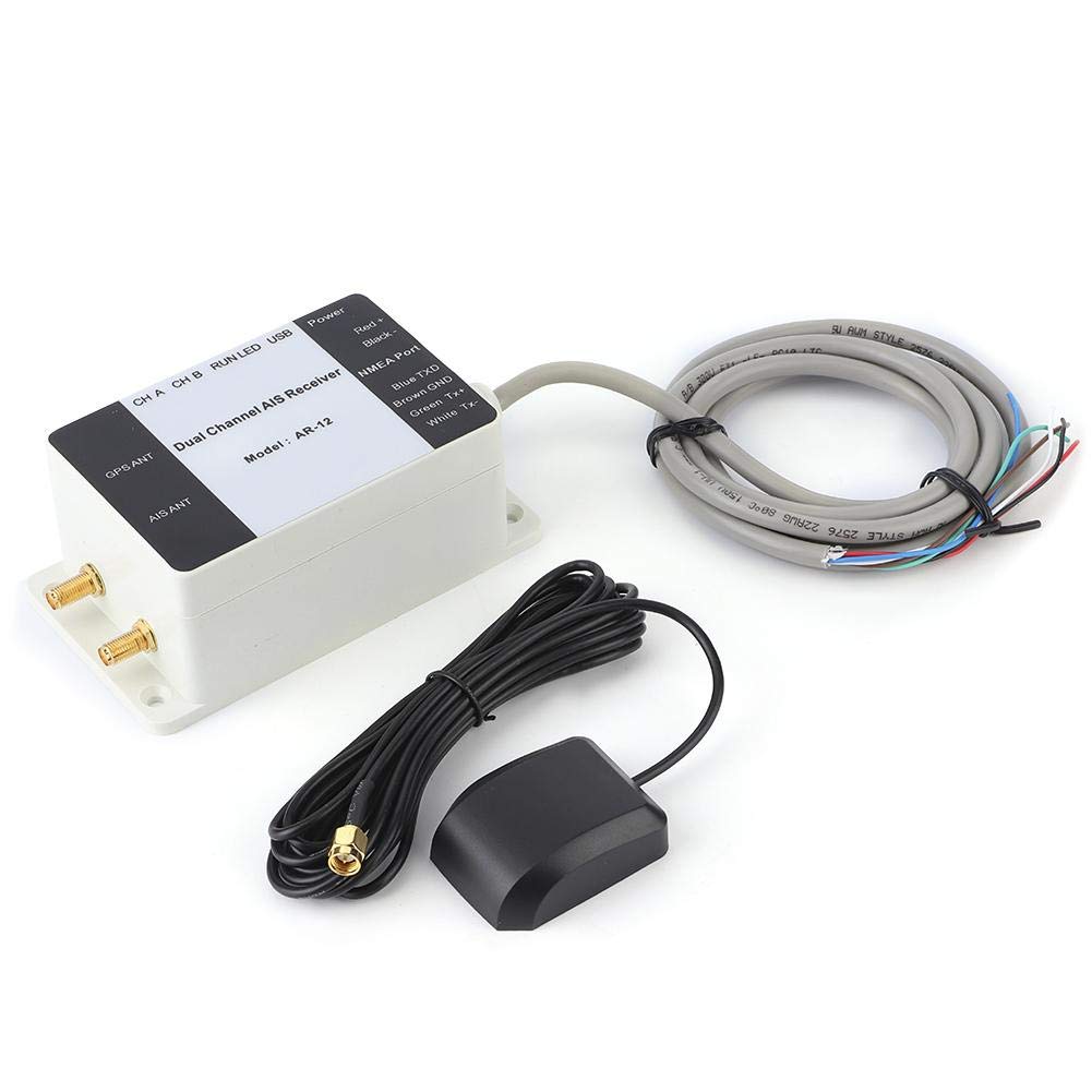 Dual Channel AIS Receiver with GPS USB - NMEA 0183 Marine Navigator for Yachts & Ships | Boat Tracking & Collision Avoidance System | Perfect for Sailing, Fishing & Offshore Navigation
