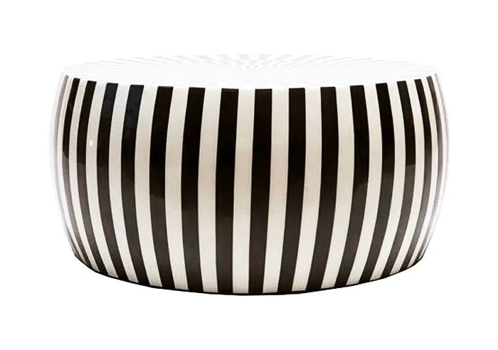 Handmade Bone Inlay Striped Waterfall Pattern Coffee Table - Boho Chic Living Room Furniture for Home Decor, Perfect for Modern & Vintage Style Interiors