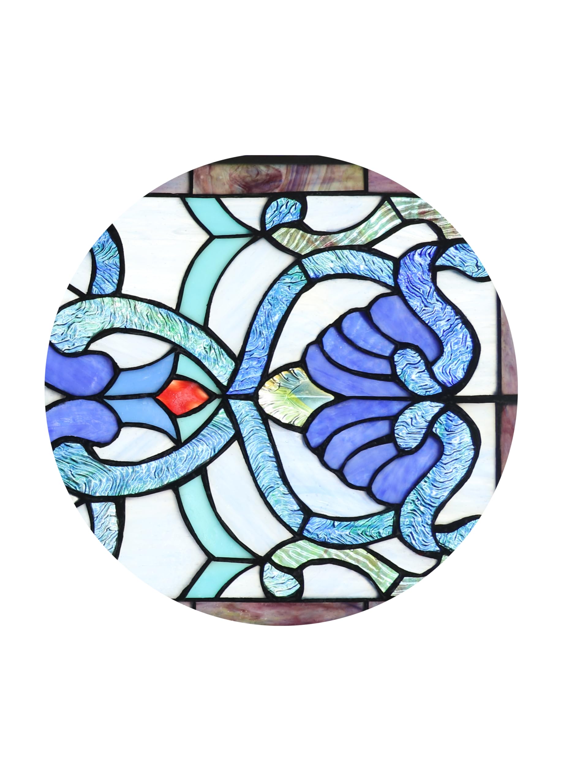 Yogoart Extra Large Horizontal Blue Victorian Stained Glass Window Panels (30