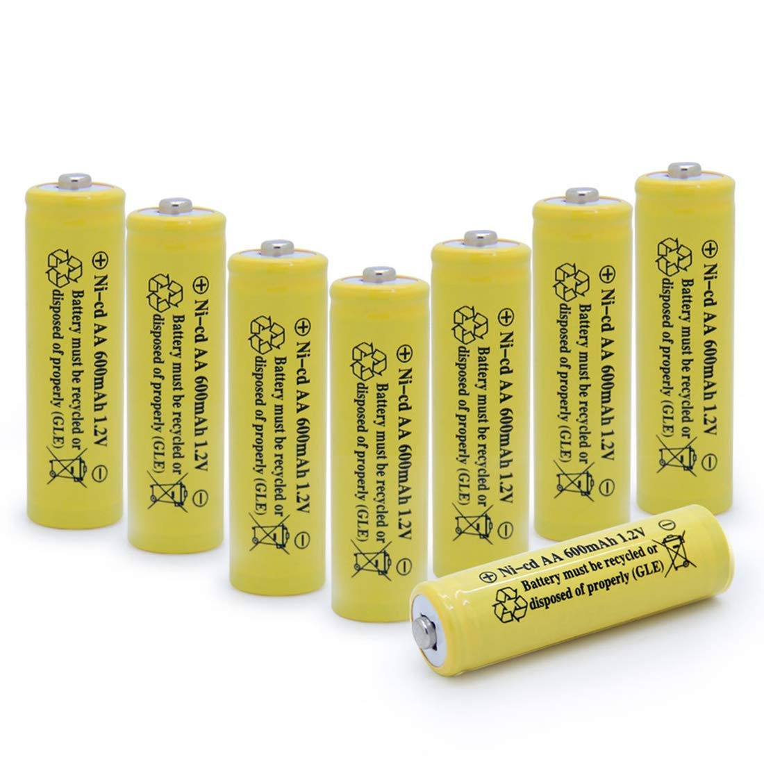 1.2V 600mAh NiMH/NiCd Rechargeable Solar Batteries for Outdoor Solar Lights - AA Size Replacement Batteries for Garden Lamps, Remote Controls, and Computer Mice - Perfect for Solar-Powered Outdoor Lighting and Electronic Devices