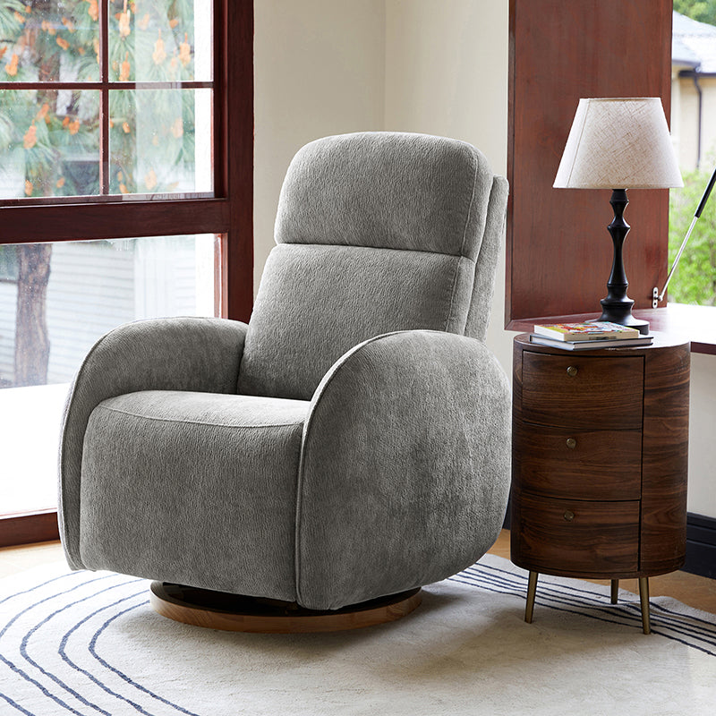 Electric Swivel Nursery Glider Chair - Comfortable Rocking Recliner for Breastfeeding, Baby Shower & Nursery Room (Gray) - Perfect for Nursing, Reading & Relaxing with Your Newborn