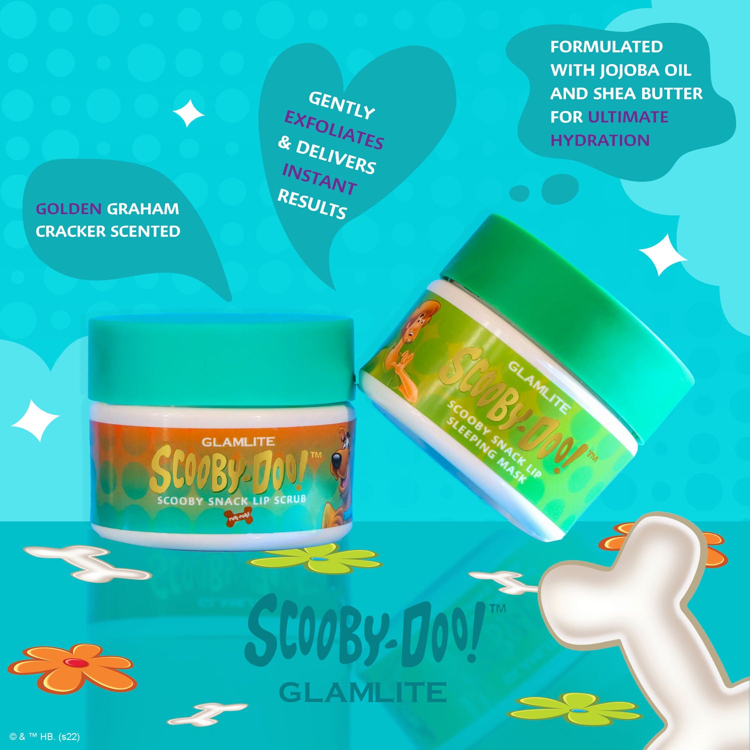 Scooby Doo™ Scooby Snacks Lip Balm & Gloss Duo - Moisturizing & Shiny Lip Care Set for Kids & Adults - Perfect for Halloween, Cosplay & Everyday Use