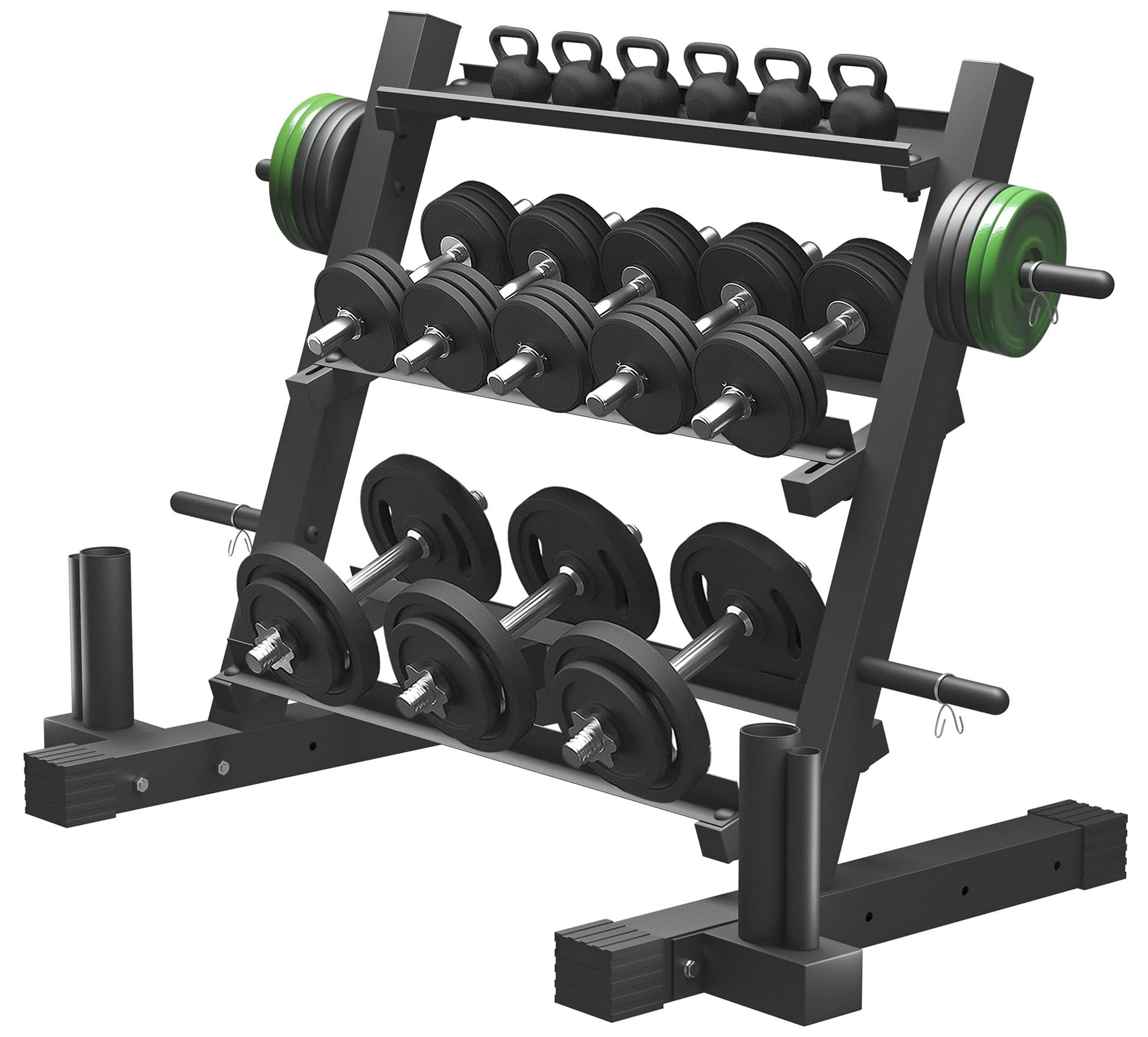 Multifunctional Dumbbell Rack & Weight Stand for Home Gym - Heavy Duty Storage Organizer for Dumbbells, Weight Plates & Curl Bars - Perfect for Garage, Basement & Home Workout Spaces