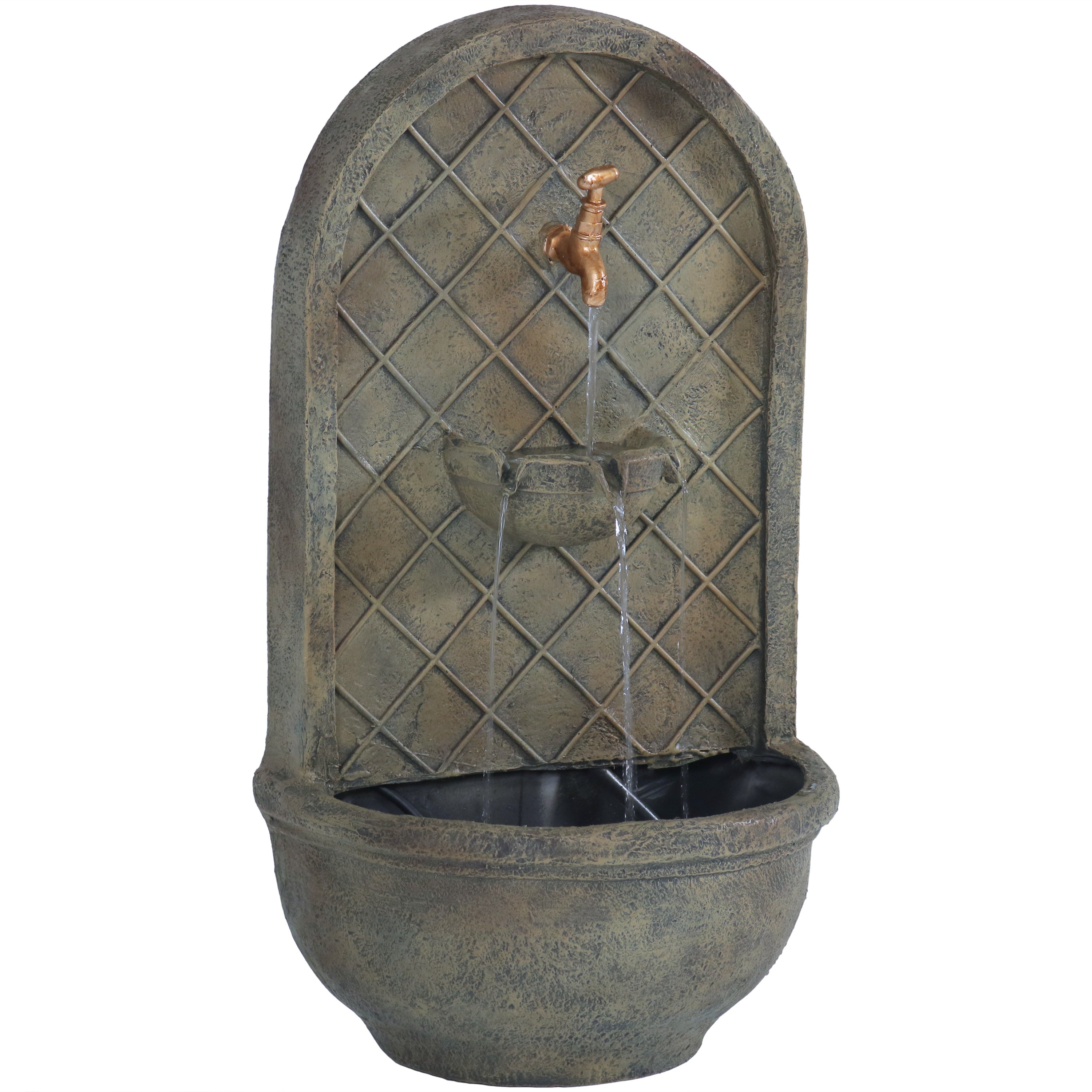 Sunnydaze Messina Solar Wall Fountain with Battery Backup - 26 Inch Outdoor Water Feature for Garden, Patio, and Backyard Decor | Relaxing Water Sounds for Meditation and Stress Relief
