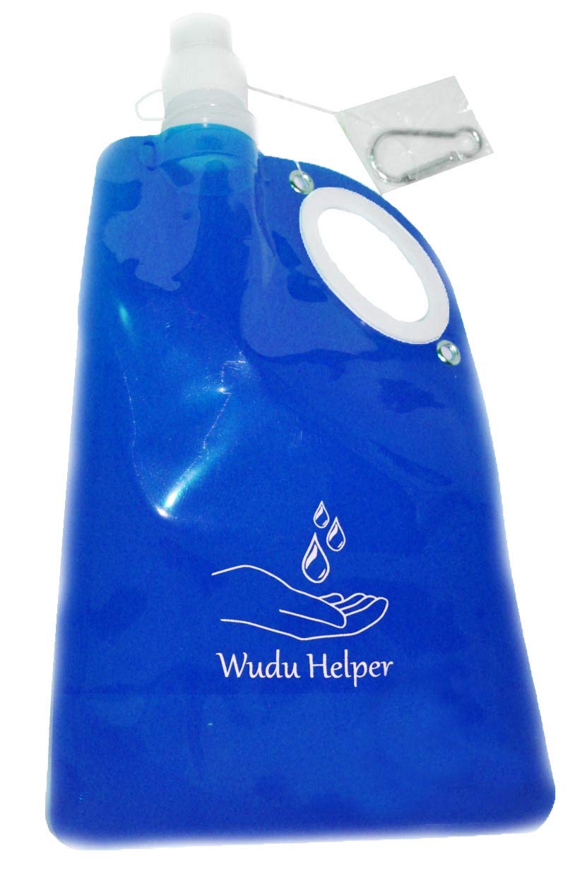 20 oz Wudu Helper Plastic Ablution Water Bottle with Handle - Portable Islamic Washing Bottle for Prayer & Travel (Blue, 1 Pack)