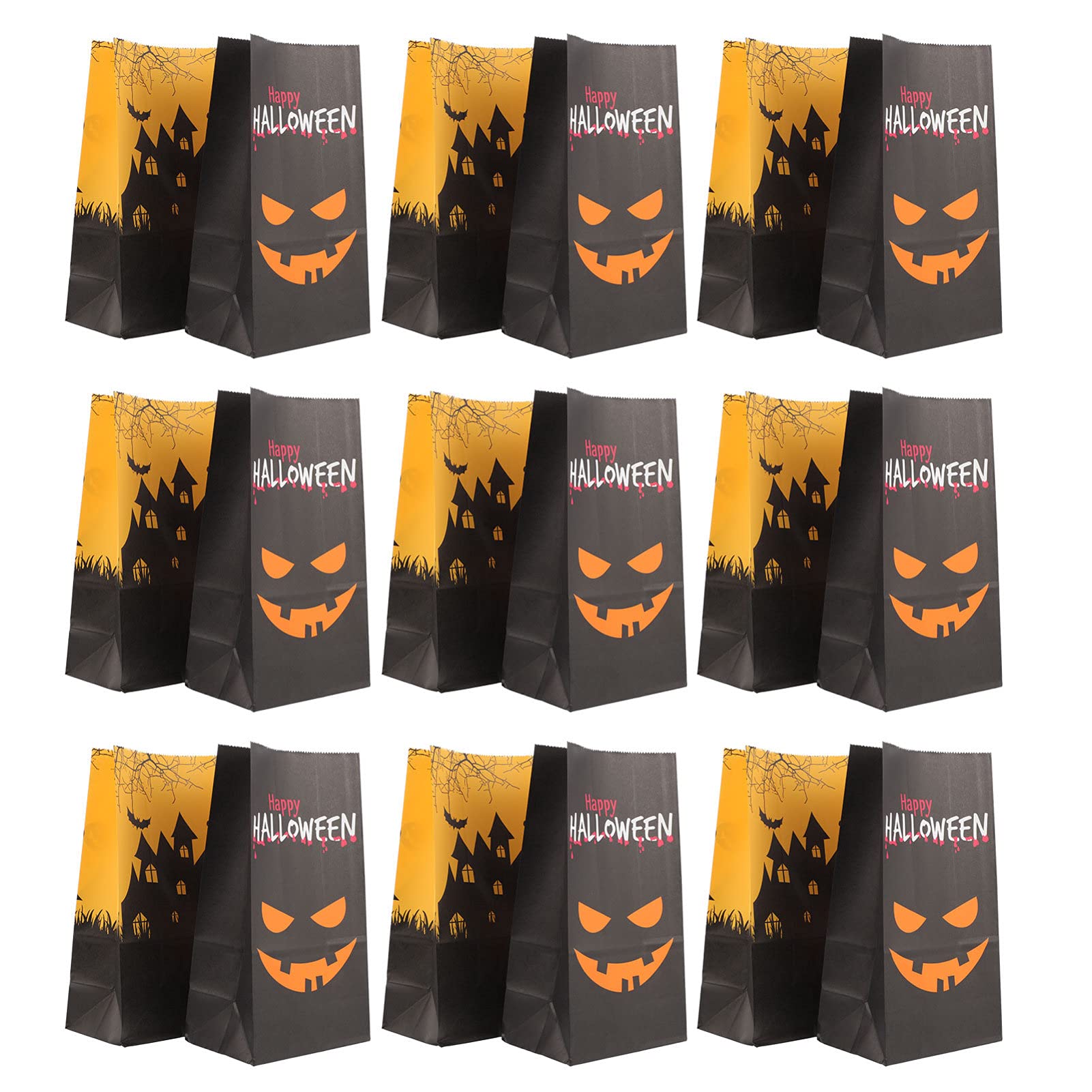 OSALADI 20pcs Halloween Treat Bags - Premium Paper Candy Pouches for Halloween Party Favors, Trick or Treat, School Events & Classroom Celebrations