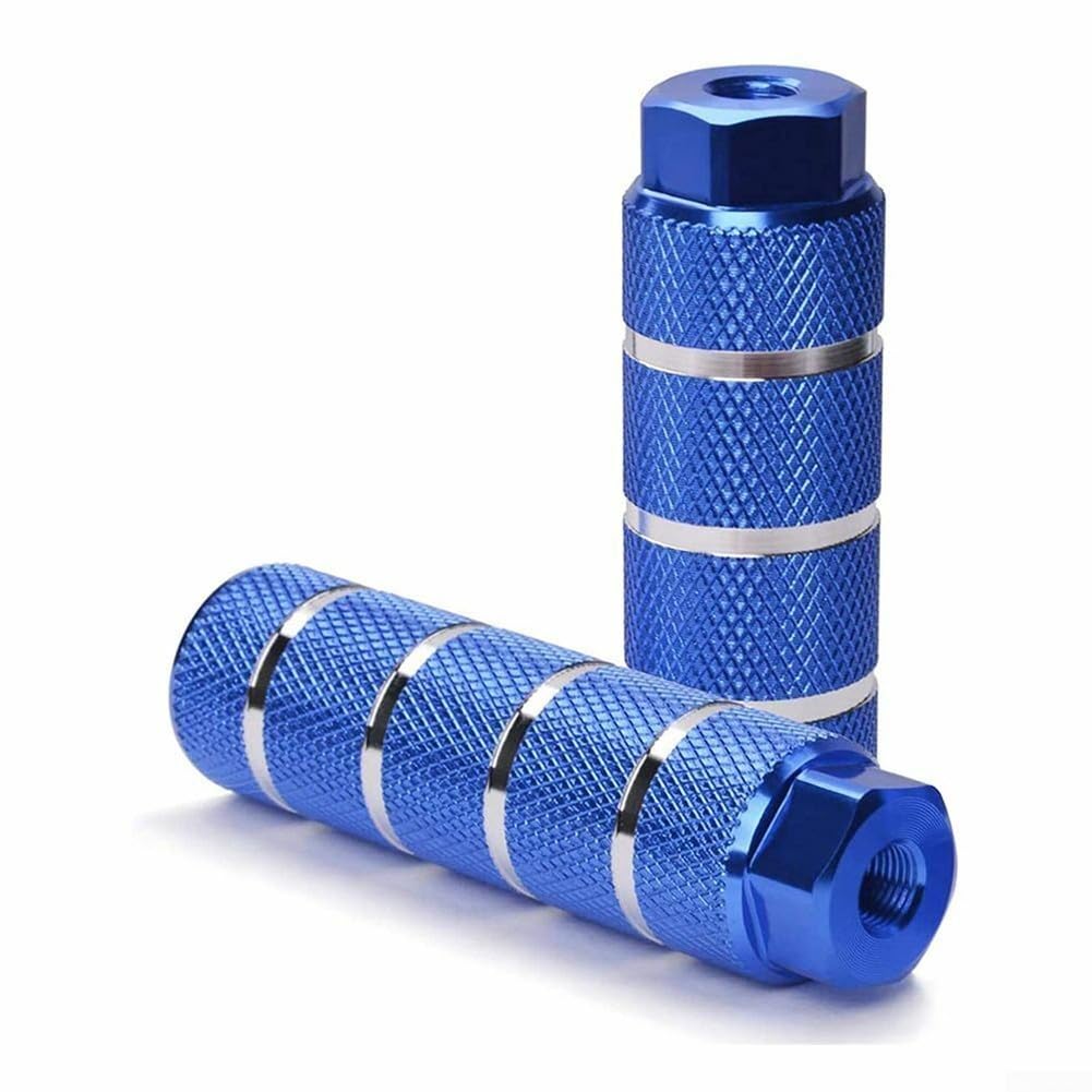 Knurled Bike Pegs for Road, Mountain & Track Bikes - Non-Slip Bicycle Pegs (Blue) | Perfect for Stunt Riding & Bike Tricks