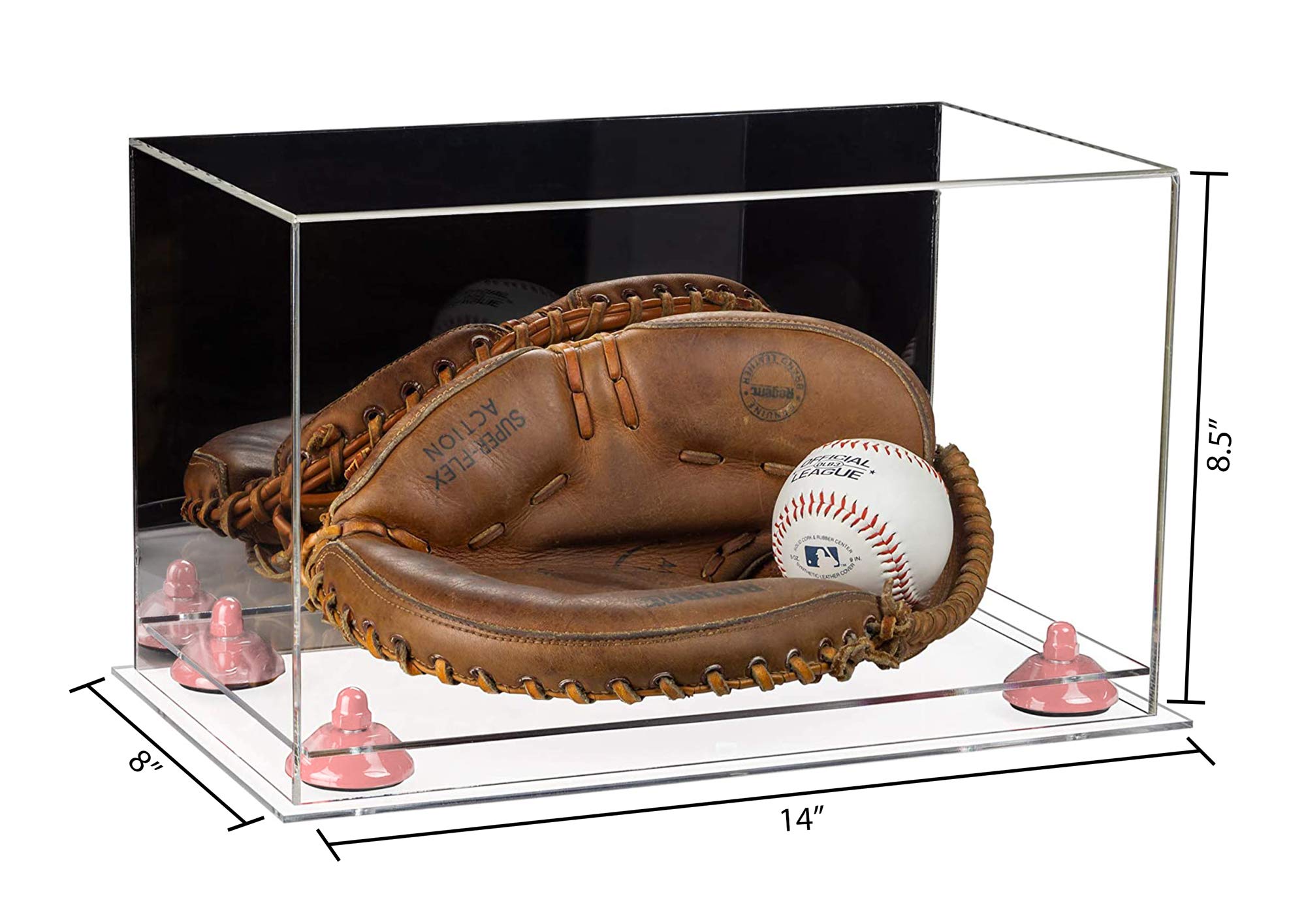 Premium Acrylic Full-Size Baseball Catcher's Glove Display Case - Clear Protective Box for Collectible Sports Memorabilia & Home Decor