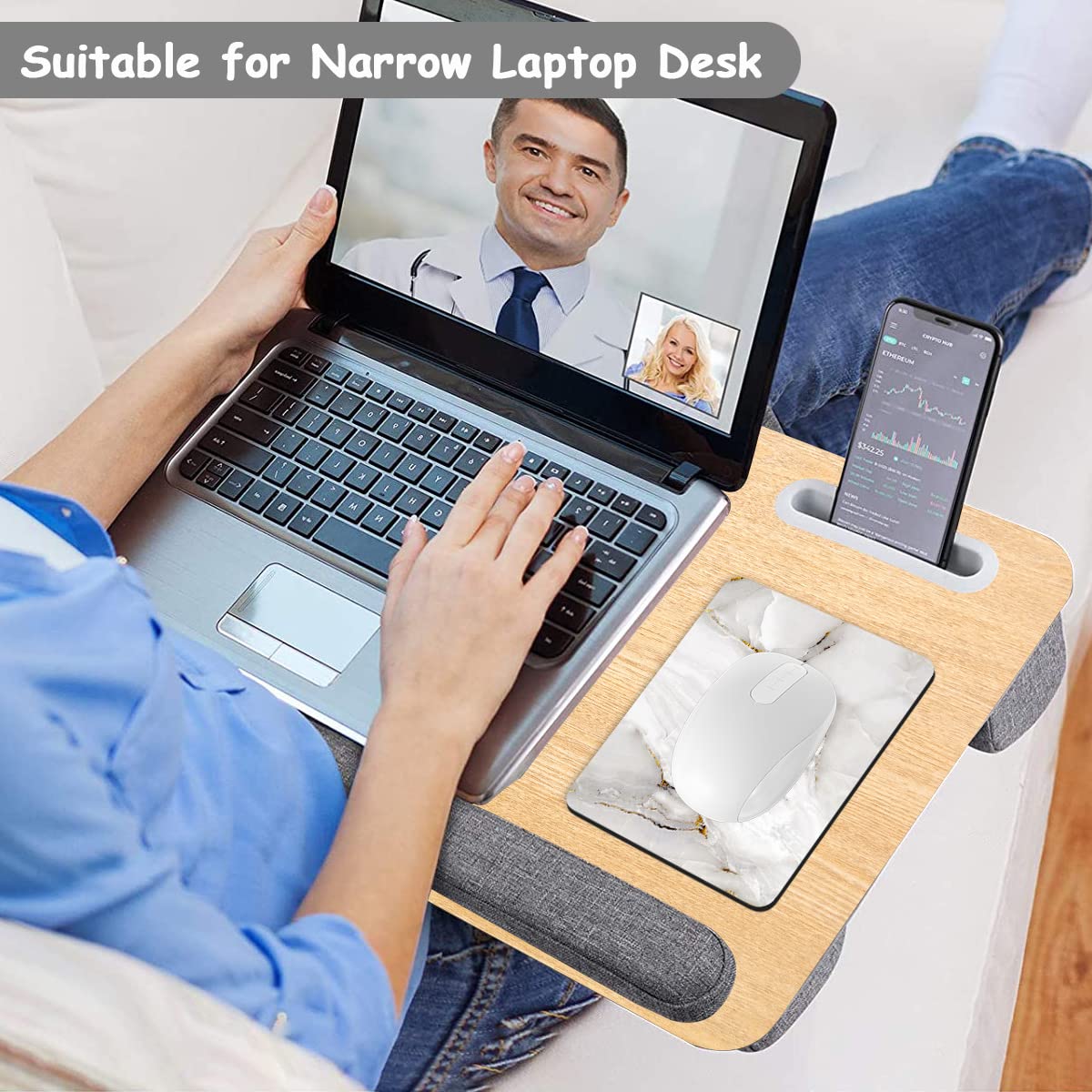 Dapesuom Small Mouse Pad 6 x 8 Inch - Mini Non-Slip Rubber Base Waterproof Mouse Mat for Wireless Mouse & Laptop - Cute White Marble Design for Women & Men - Perfect for Home Office, Gaming & Travel Use