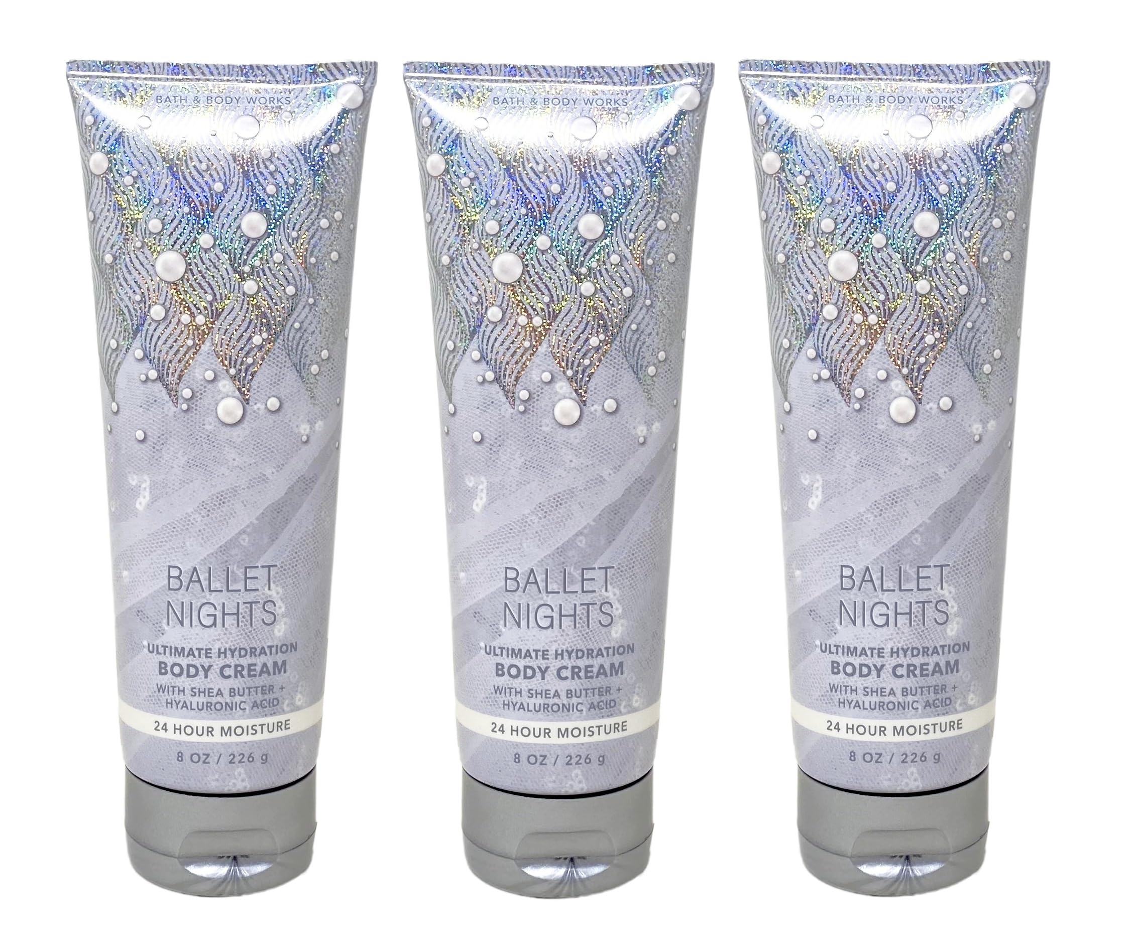 Ballet Nights 3-Pack Ultimate Hydration Body Cream Set - 8 oz (226g) Each | Deep Moisturizing for Dry Skin | Perfect for Nighttime Skincare Routine & Gift Giving