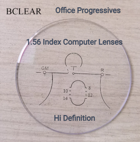 Bclear 1.56 Index Office Computer Progressive Clear Lenses - Blue Light Blocking Glasses for Digital Eye Strain Relief - Perfect for Work, Gaming & Screen Time