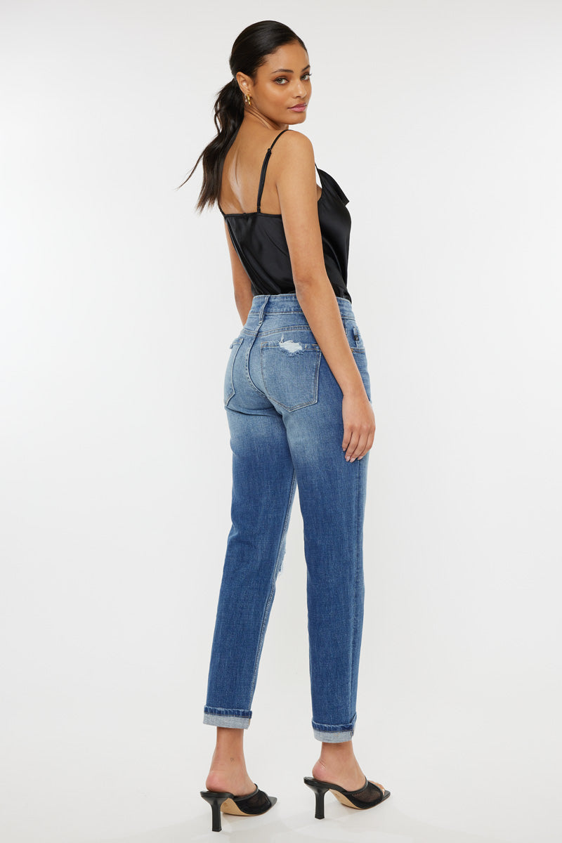 Lexington Mid Rise Boyfriend Jeans for Women - Comfortable Stretch Denim Pants - Casual & Everyday Wear - Perfect for Work, Weekend & Travel