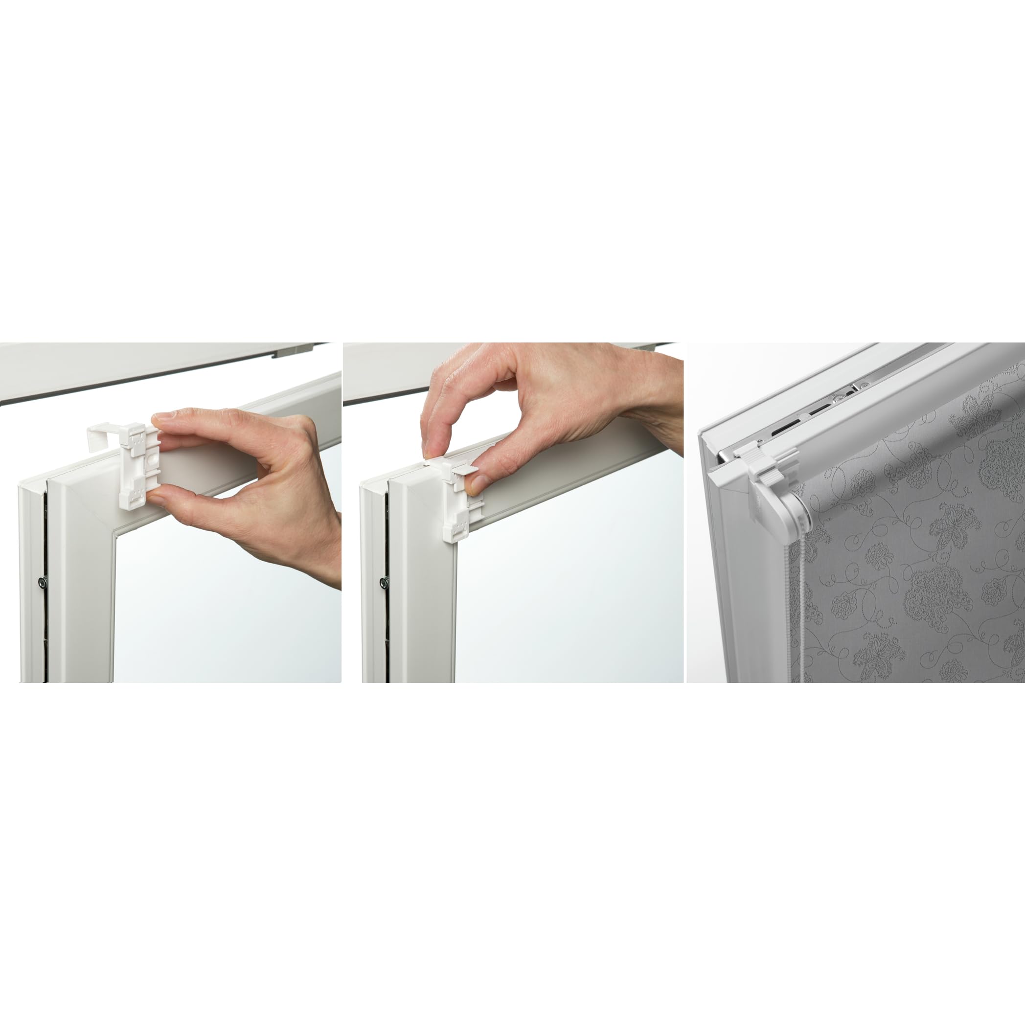 EASYFIX Silver Embroidery Roller Blind - 100x150cm (WxH) Blackout Window Shade with Mounting Kit | Clamp or Glue Installation | Perfect for Bedroom, Living Room & Office Privacy