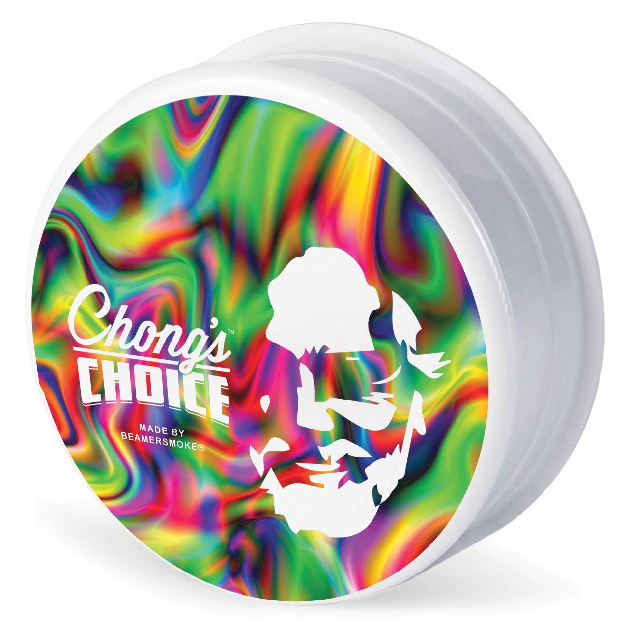 Chong’s Choice 3-Piece 63mm Acrylic Herb Grinder - Opaque White with Free Beamer Smoke Sticker | Perfect for Grinding Herbs & Spices at Home or On-the-Go