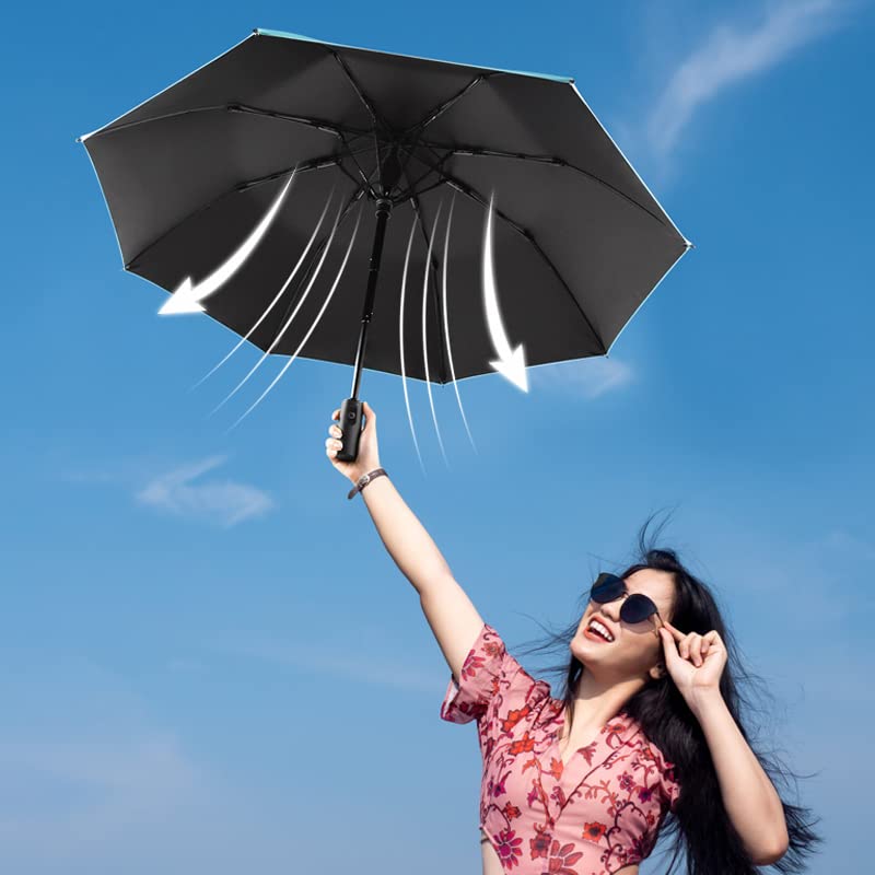 Portable Electric Cooling Fan UV Sun Protection Rainproof Umbrella - Perfect for Outdoor Activities, Beach, Camping & Travel