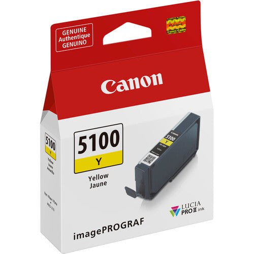 Canon PFI 5100 Y (Yellow) Lucia PRO II Ink Tank for PRO 310 Printer - 14.4ml High-Quality Ink Cartridge - Perfect for Professional Photo Printing & Graphic Design Projects