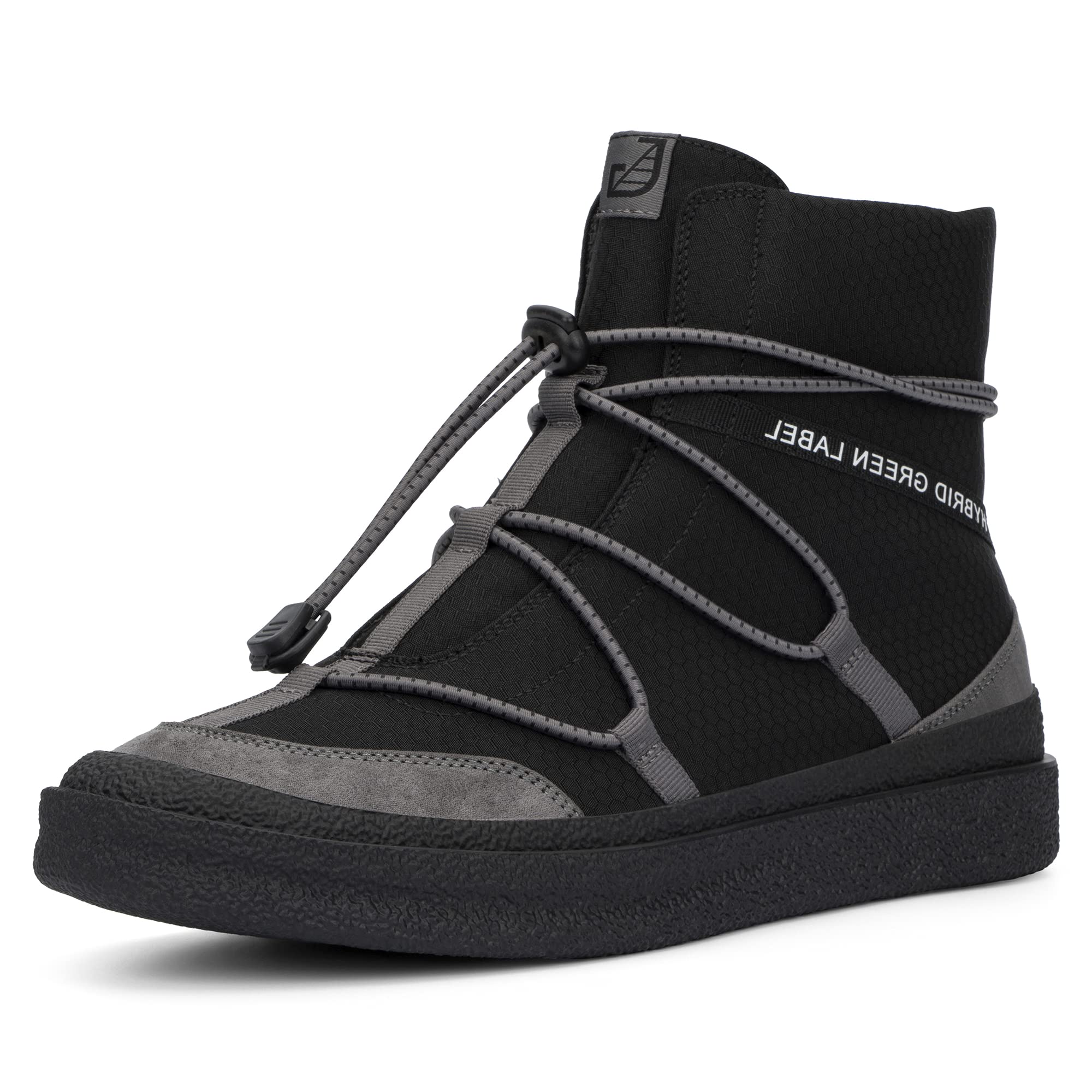 Hybrid Green Label 2.0 Men's High-Top Sneakers - Breathable Athletic Casual Shoes for Walking, Hiking, Gym & Outdoor Activities - Non-Slip Rubber Outsole - Perfect for School, College & Weightlifting
