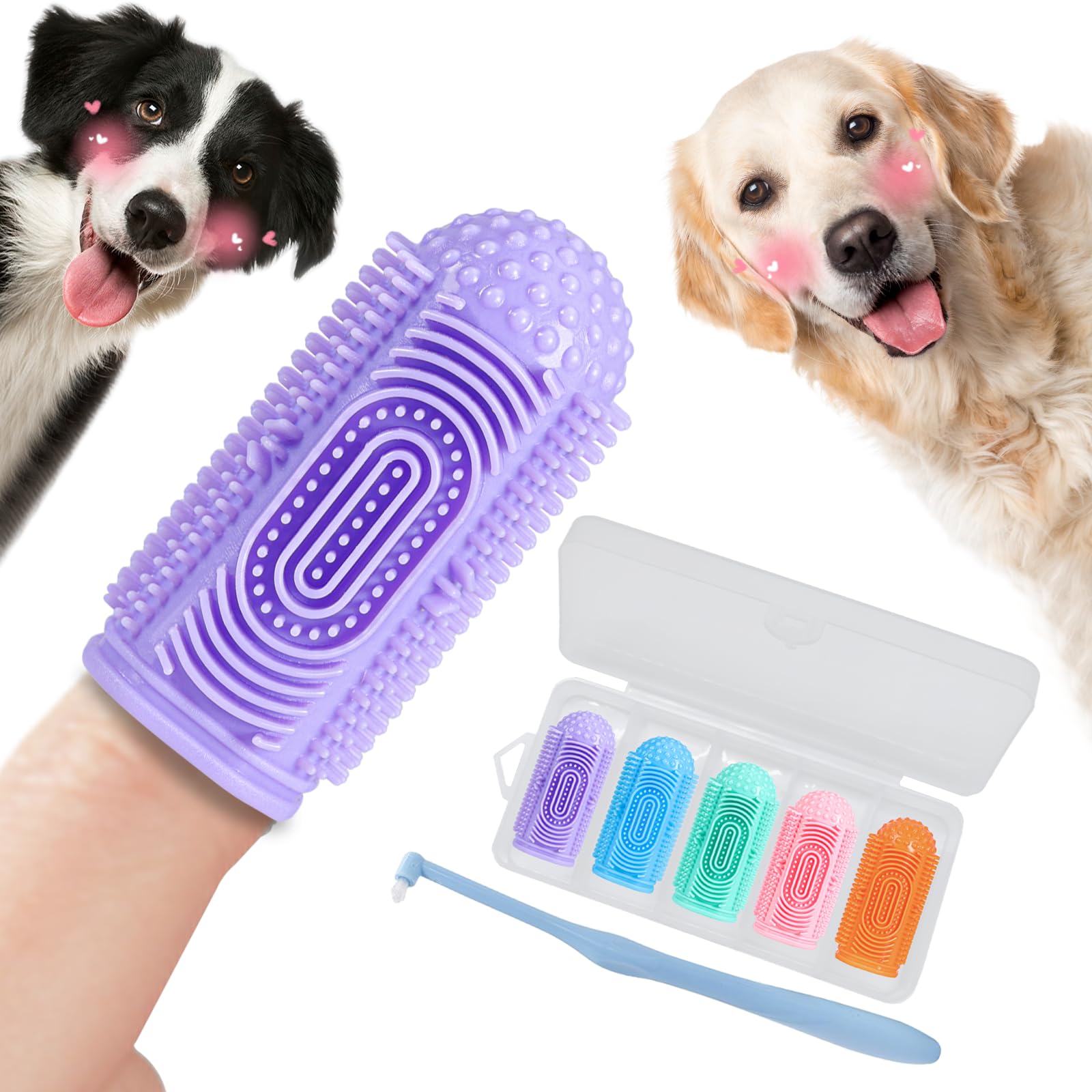 6-Pack Dog Toothbrush Kit - Soft Finger Toothbrushes for Dogs & Puppies - Gentle Teeth Cleaning & Dental Care for Pets - Perfect for Daily Oral Hygiene at Home