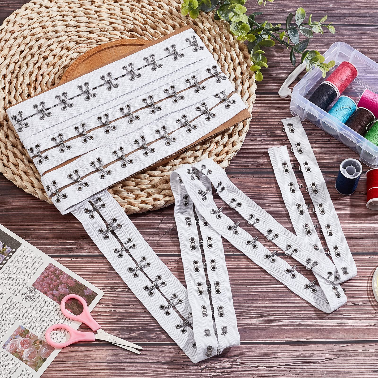 NBEADS 3 Yards (2.74m) Hook and Eye Tape - 1