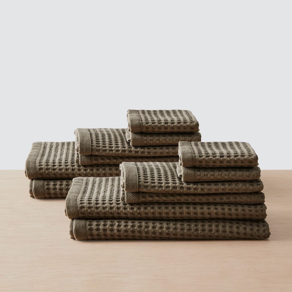 Mara Organic Waffle Bath Towel Set - 100% Cotton, Ultra Soft & Absorbent - Perfect for Spa, Bathroom & Luxury Home Use