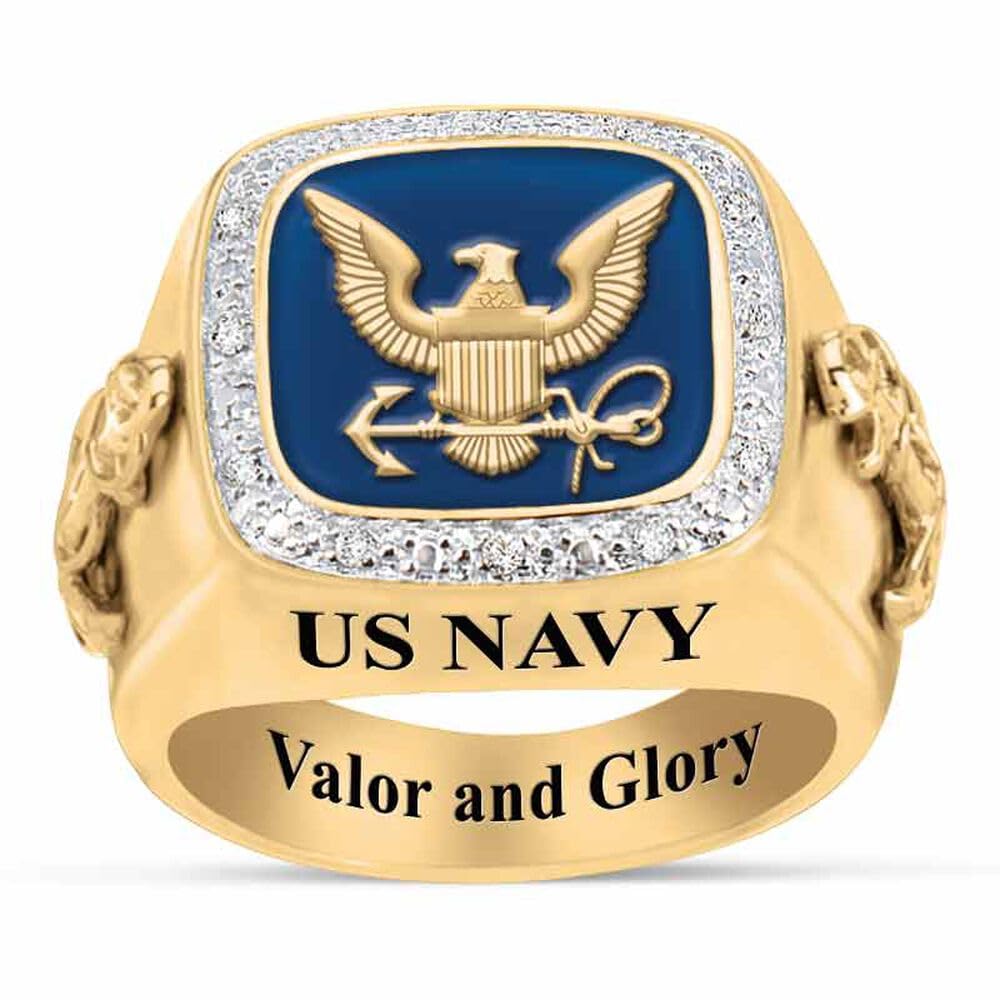 Danbury Mint Personalized US Military Ring for Air Force - Size 10 (Model #1660-0041) | Custom Engraved Gift for Veterans, Active Duty Service Members & Military Appreciation