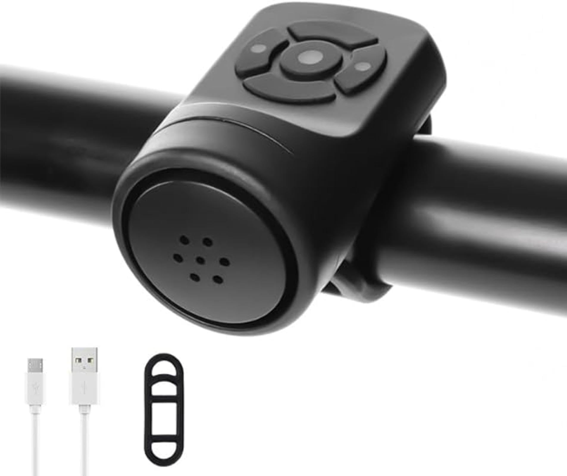 Electric Bike Horn - Loudest Rechargeable Electronic Bicycle Bell for Adults with 4 Sound Modes & Waterproof Design - Perfect for Mountain Bikes, Road Bikes & Commuting Safety